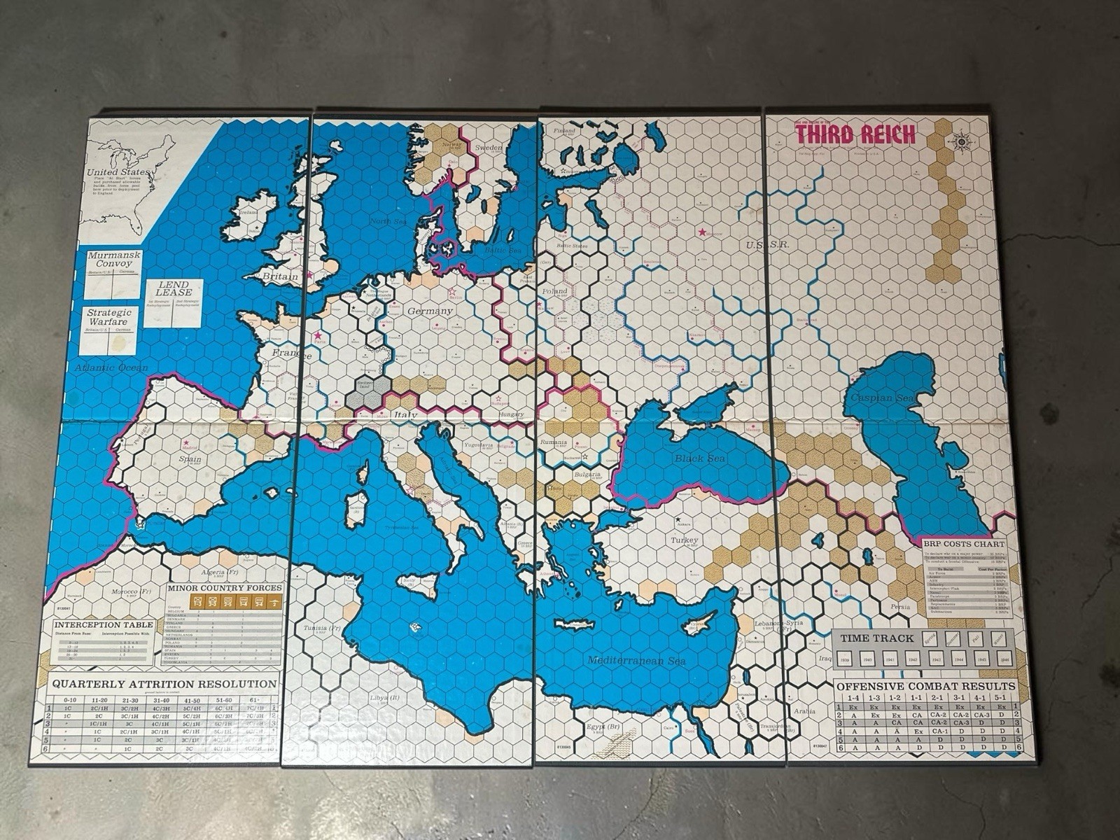 Avalon Hill 1974 Rise and Decline of the THIRD REICH 2nd Ed. UNPUNCHED CIB