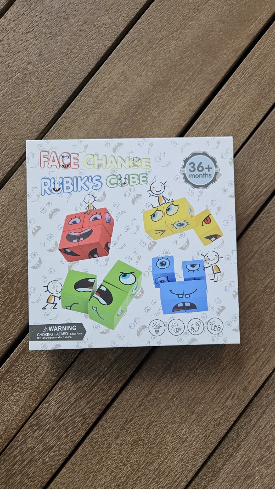 Wooden Face Change Rubik’s Cube Game for 36+Months, New in Sealed Box NIB