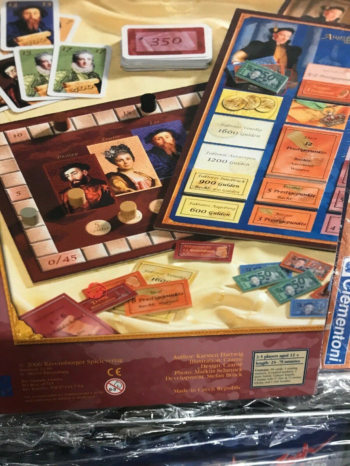Rio Grande Games Boardgame Augsburg 1520 Karsten Hartwig factory Sealed New T6