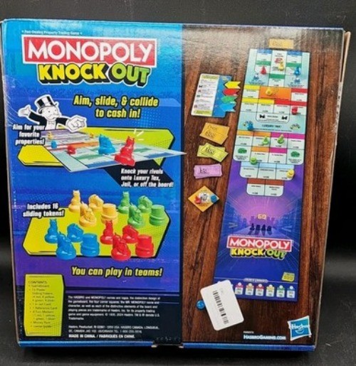 Monopoly Knock Out Board Game Sliding Tokens Family Game Fun For All Ages