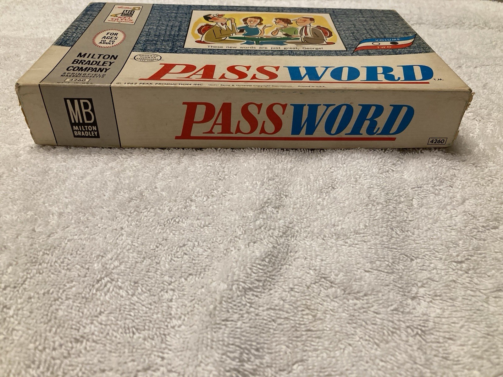 Vintage 1962 Password Game, No. 4260, Complete Set, Milton Bradley Co., USA.