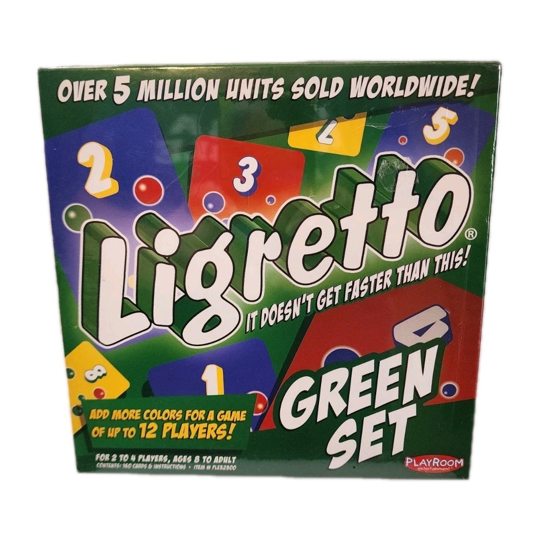 Ligretto Game Green Set Playroom Entertainment Ages 8 Up 2-4 Players New Flaw