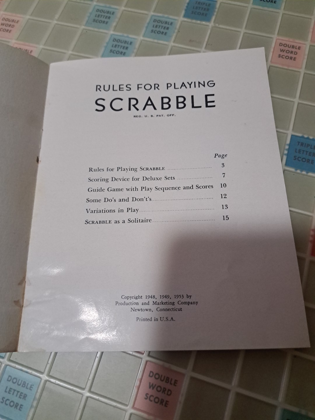 Vintage #71 Turntable SCRABBLE Crossword Game Deluxe Revolving Board 100 Tiles