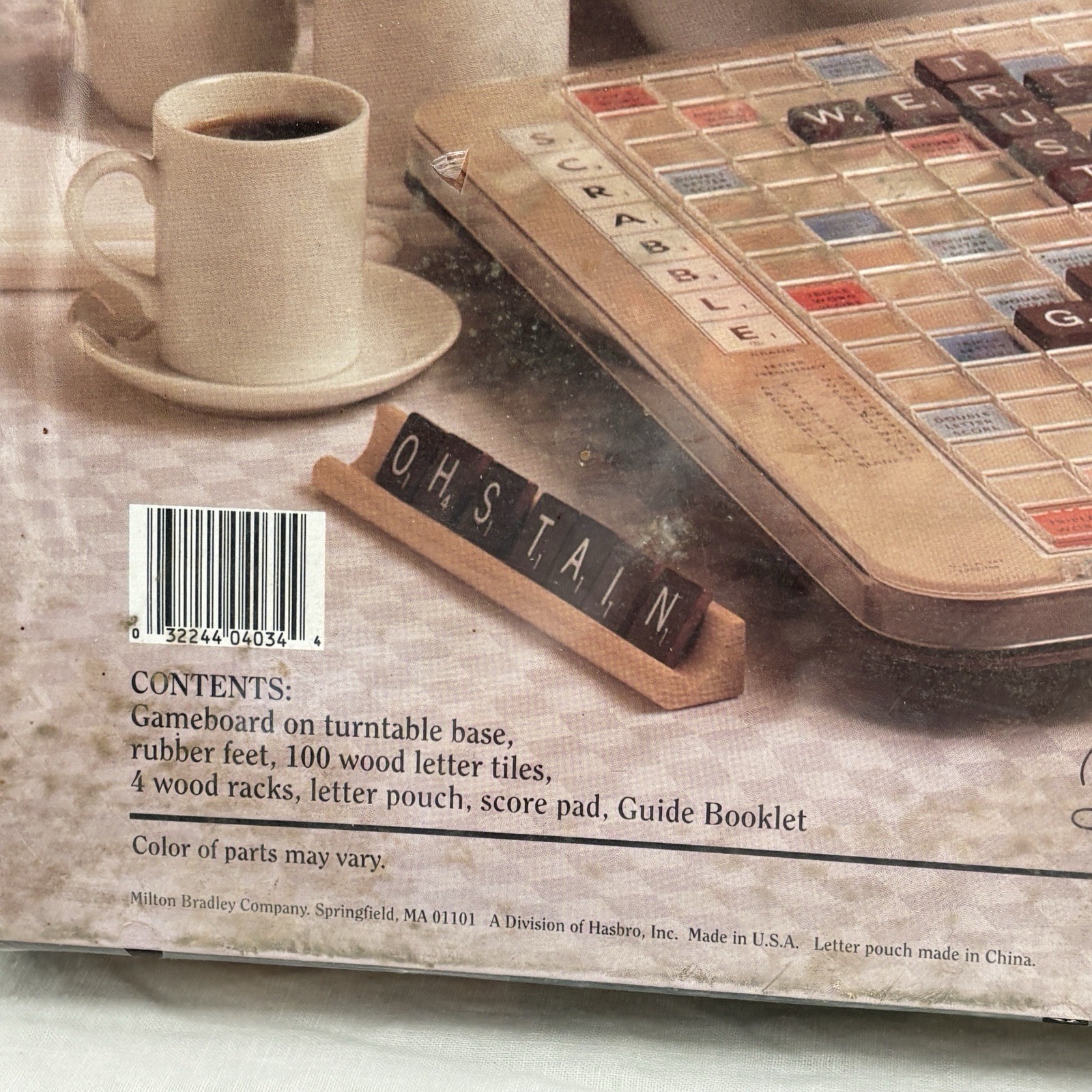 1989 Scrabble Deluxe Edition Rotating Board Milton Bradley 4034 VTG New READ
