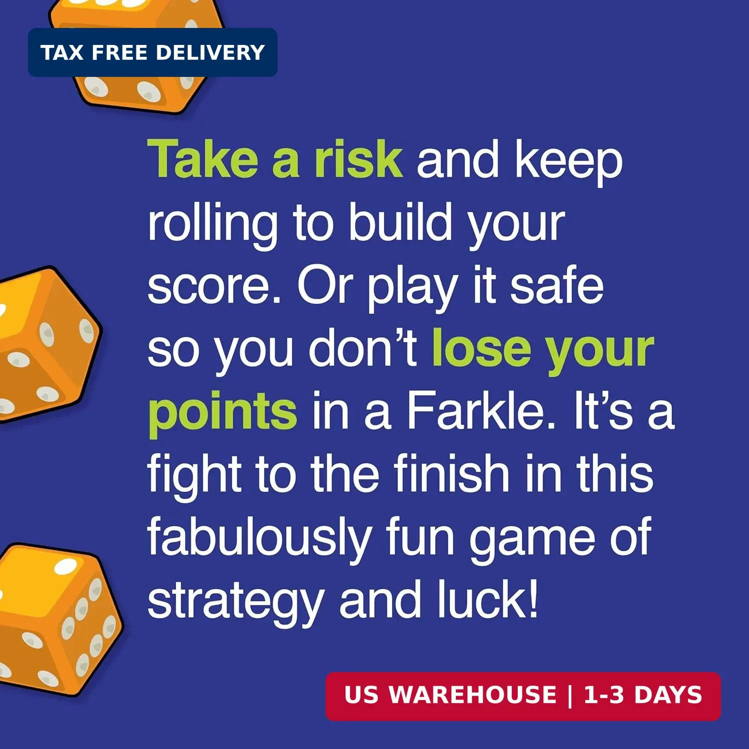 Farkle Classic Dice Game – Kids, Family Games, Travel Game, Adult Games, Board G