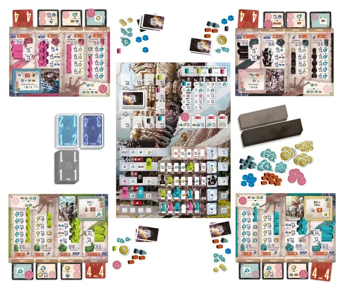 Falling Board Game Plus Kick Starter Promo Set NEW in Shrink by Capstone Games