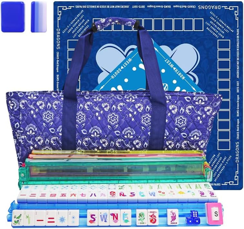 American Mahjong Game Set, Portable Carrying Bag,Acrylic 160 Tiles,Western Mahjo