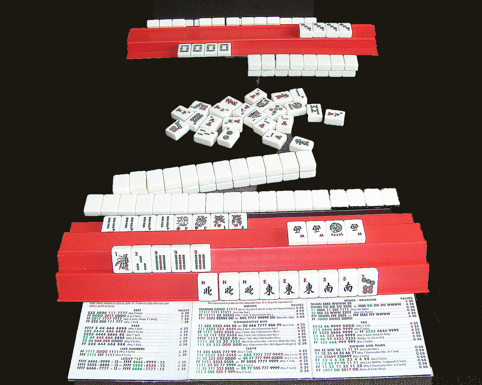 SIAMESE MAH JONGG RACKS – SET OF 4 RED RACKS