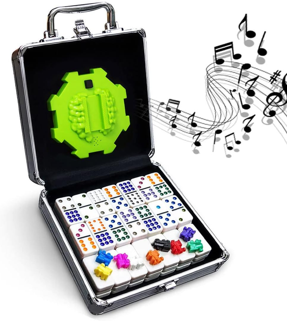 Mexican Train Dominoes Set with Sound Effects, Mexican Train Dominoes Game for T