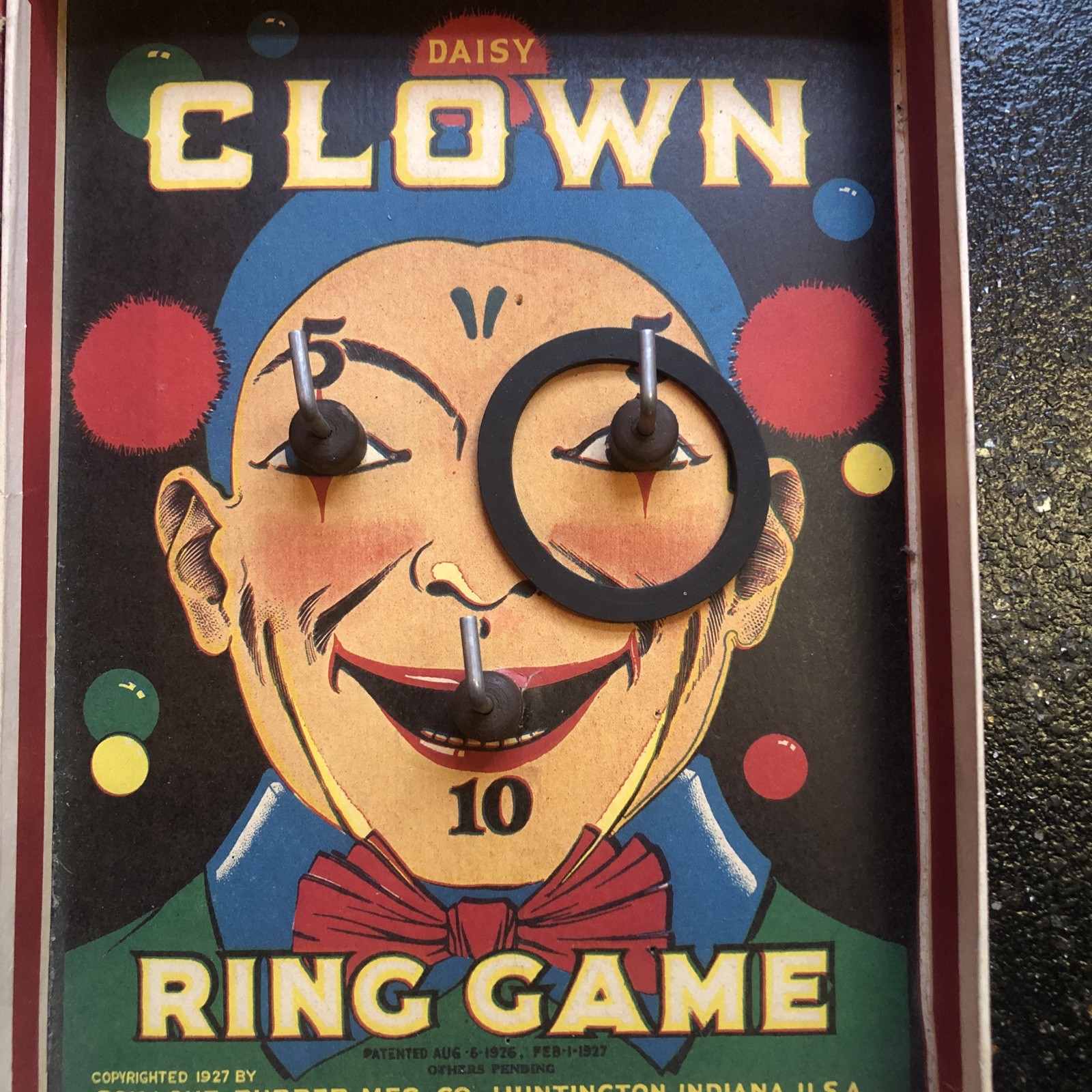 DAISY CLOWN RING GAME 1927 Ring Toss Game VERY RARE Schacht Rubber
