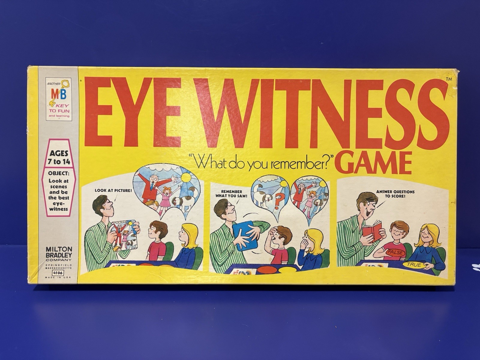 Vintage Eye Witness Game. ©️1971 Milton Bradley Co.
