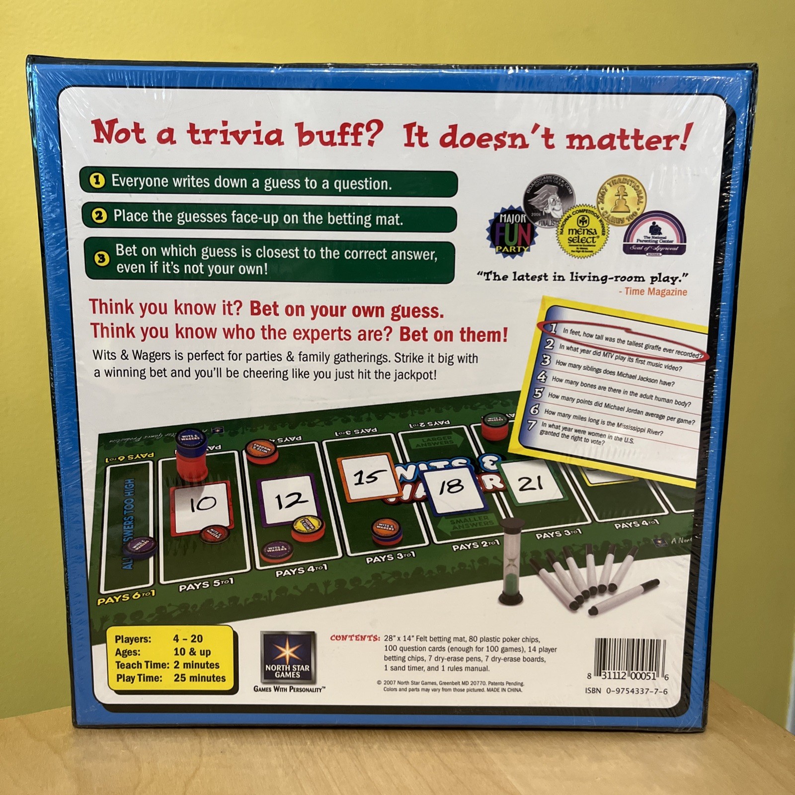 WITS & WAGERS PARTY TRIVIA GAME North Star Games 2013 Award Winning BRAND NEW