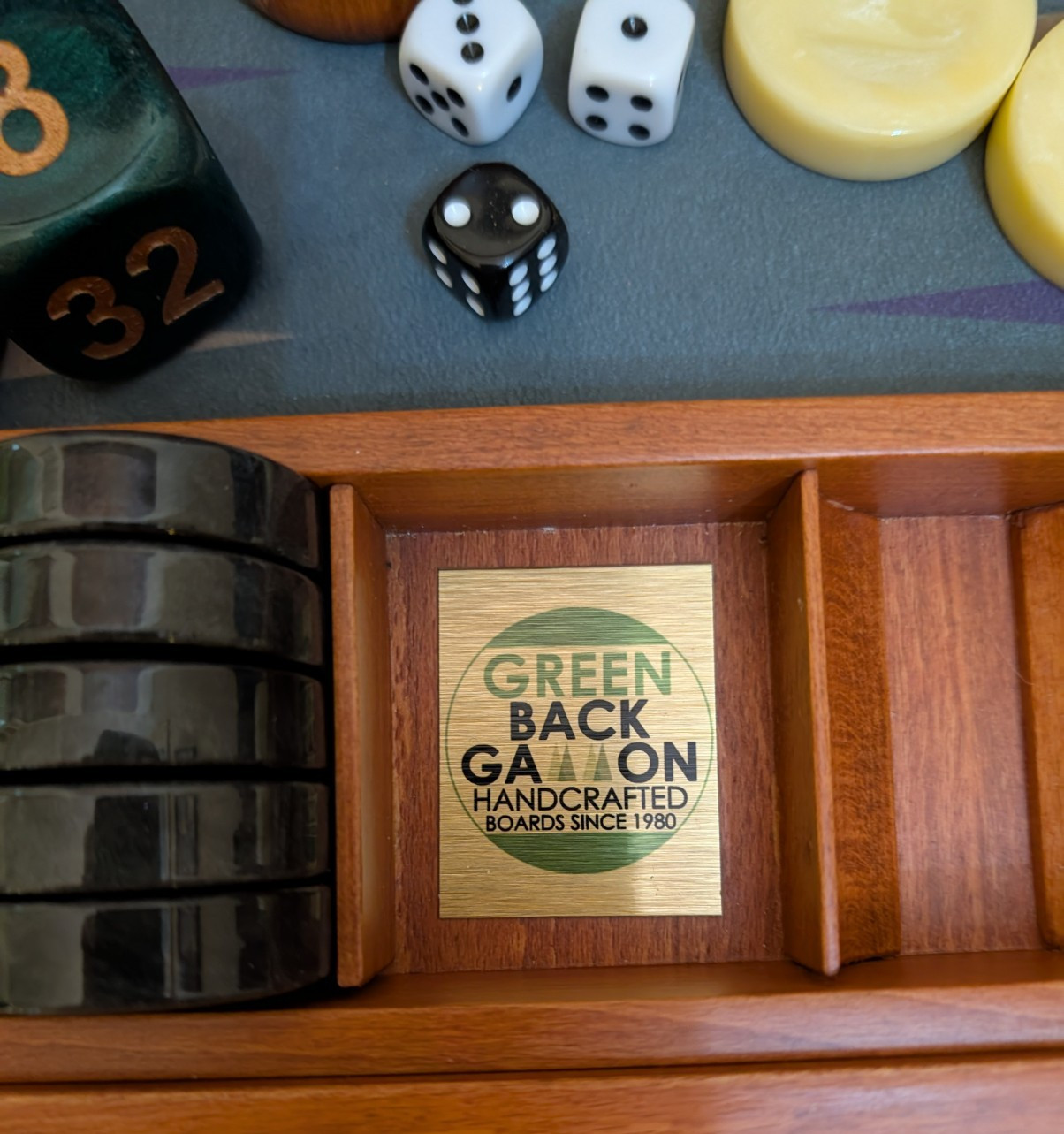 Green Backgammon Turkey Handmade Tournament Size Backgammon Set 14×21