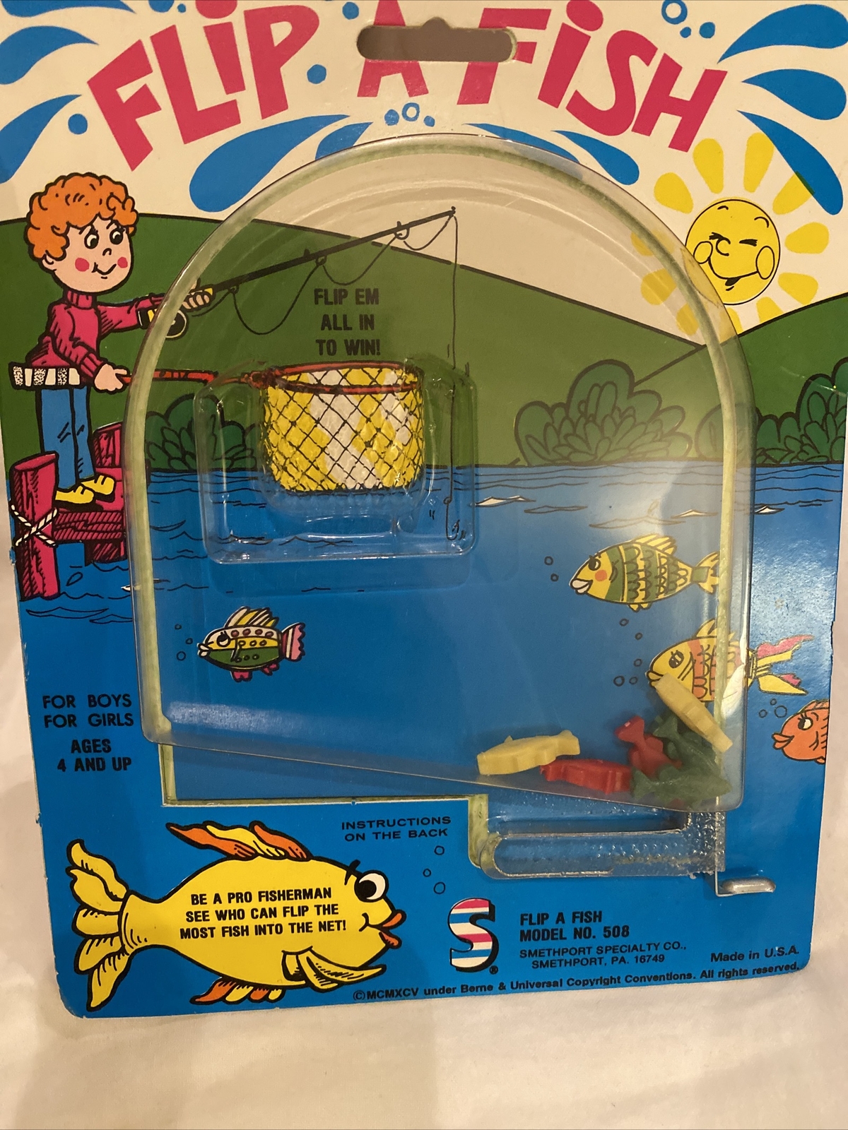 Rare HTF Vtg 1981 Smethport Specialty Co. Flip-a-Fish Game #508