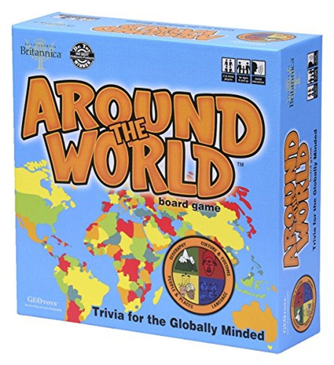 GeoToys Around the World Board Game – Geography Trivia for Adults & Kids