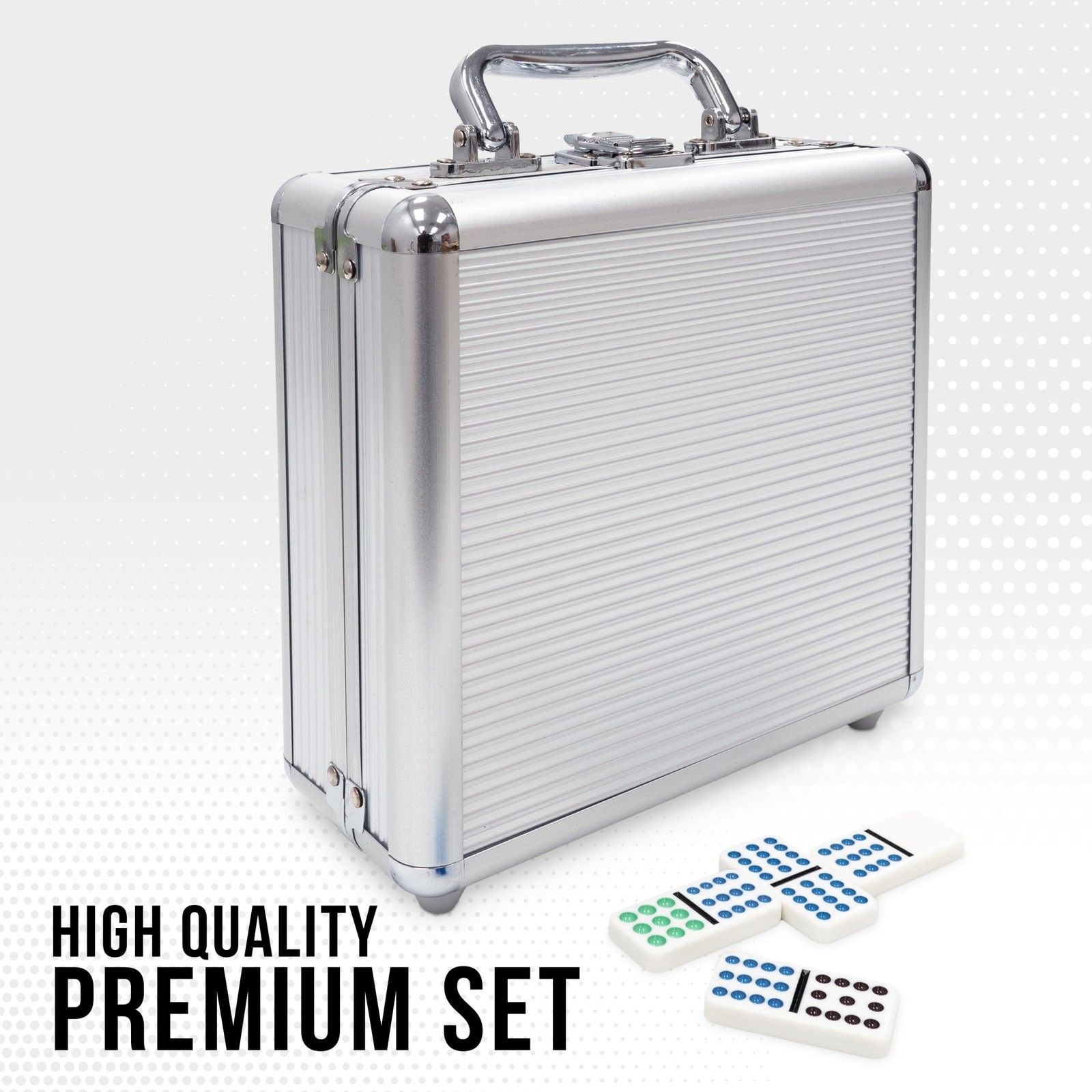 Front Porch Classics, Mexican Train Domino Set On-The-Go Aluminum Carrying