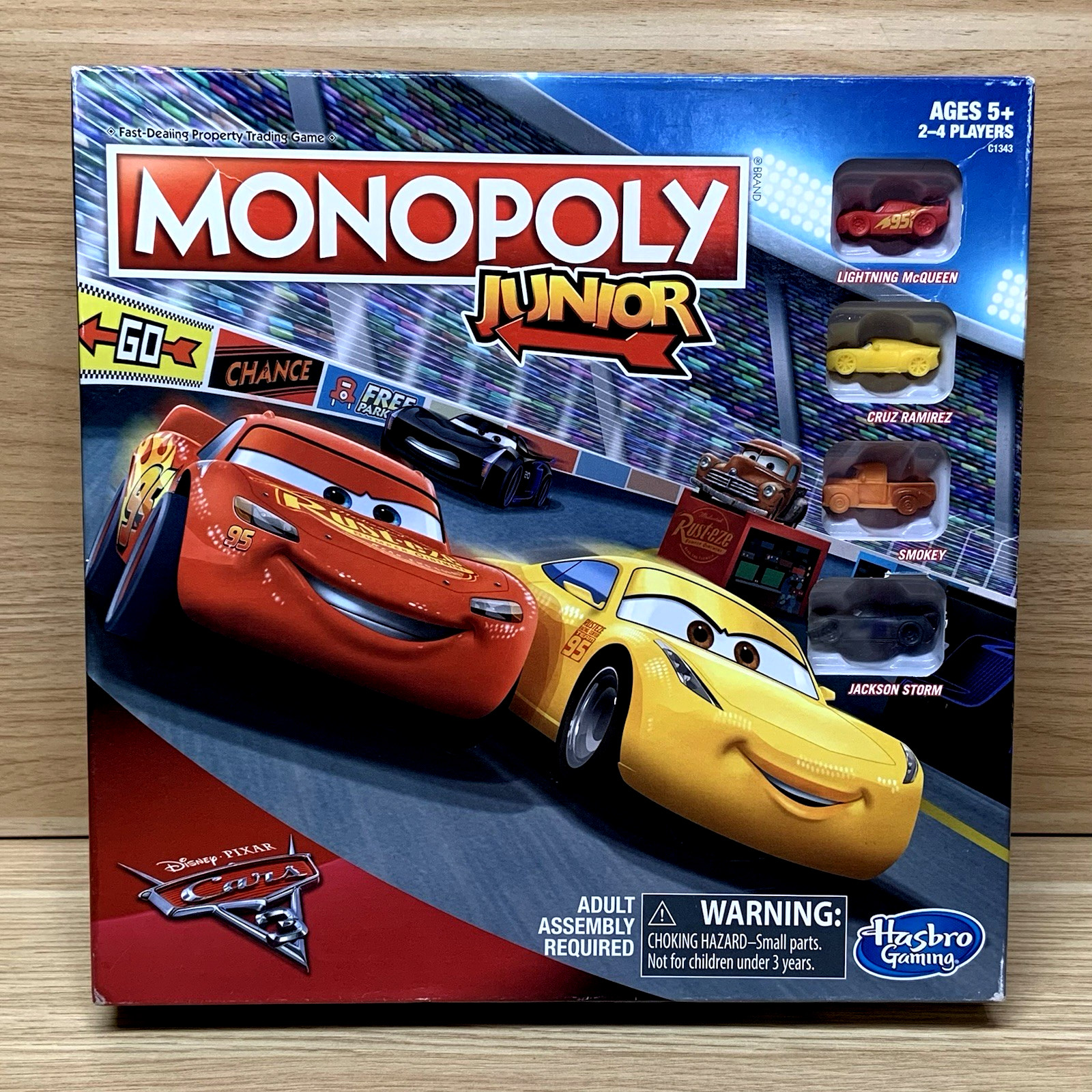 Monopoly Junior Disney Pixar Cars 3 Edition Board Game Hasbro Kids Ages 5+