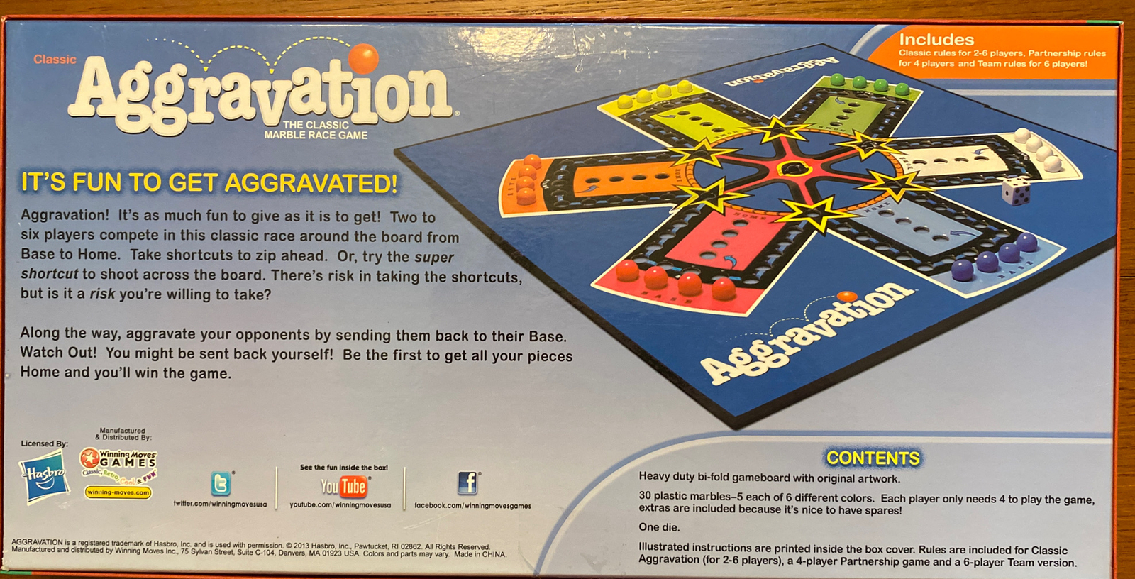 Aggravation Classic Board Game by Winning Moves #1180 Preowned Complete