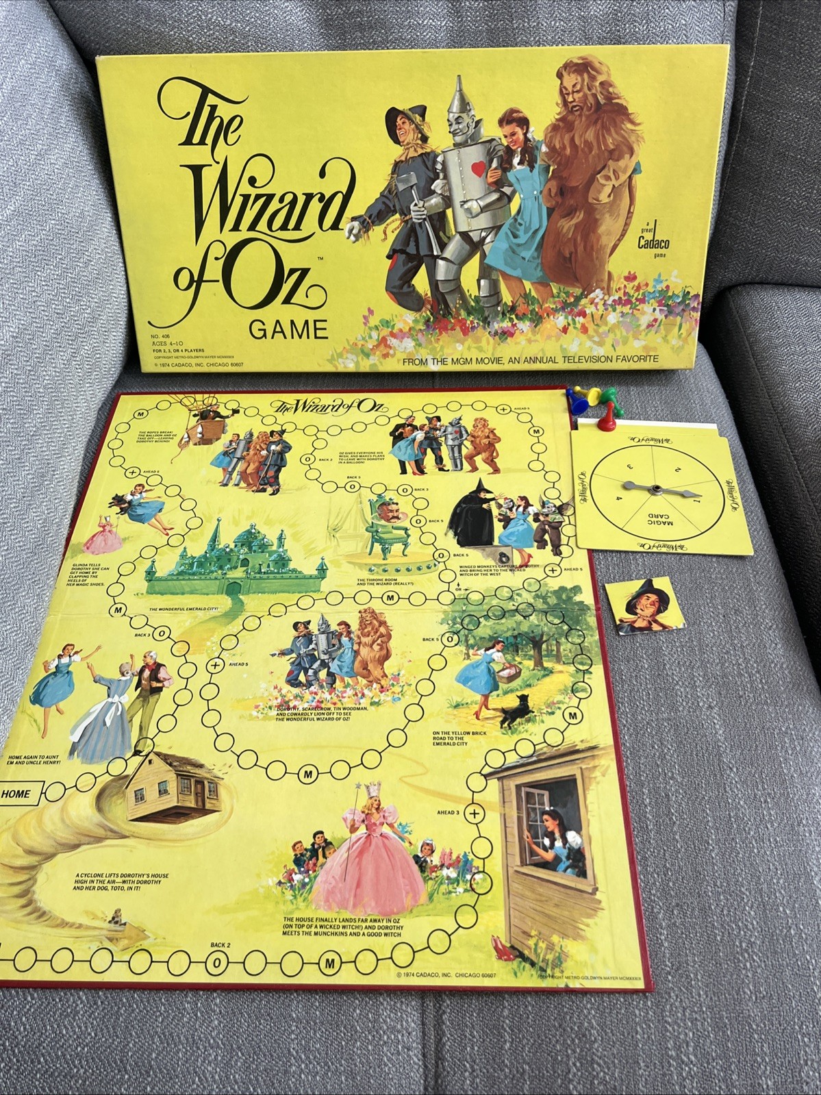 Vintage Wizard of Oz Board Game Cadaco 1974 For Pieces
