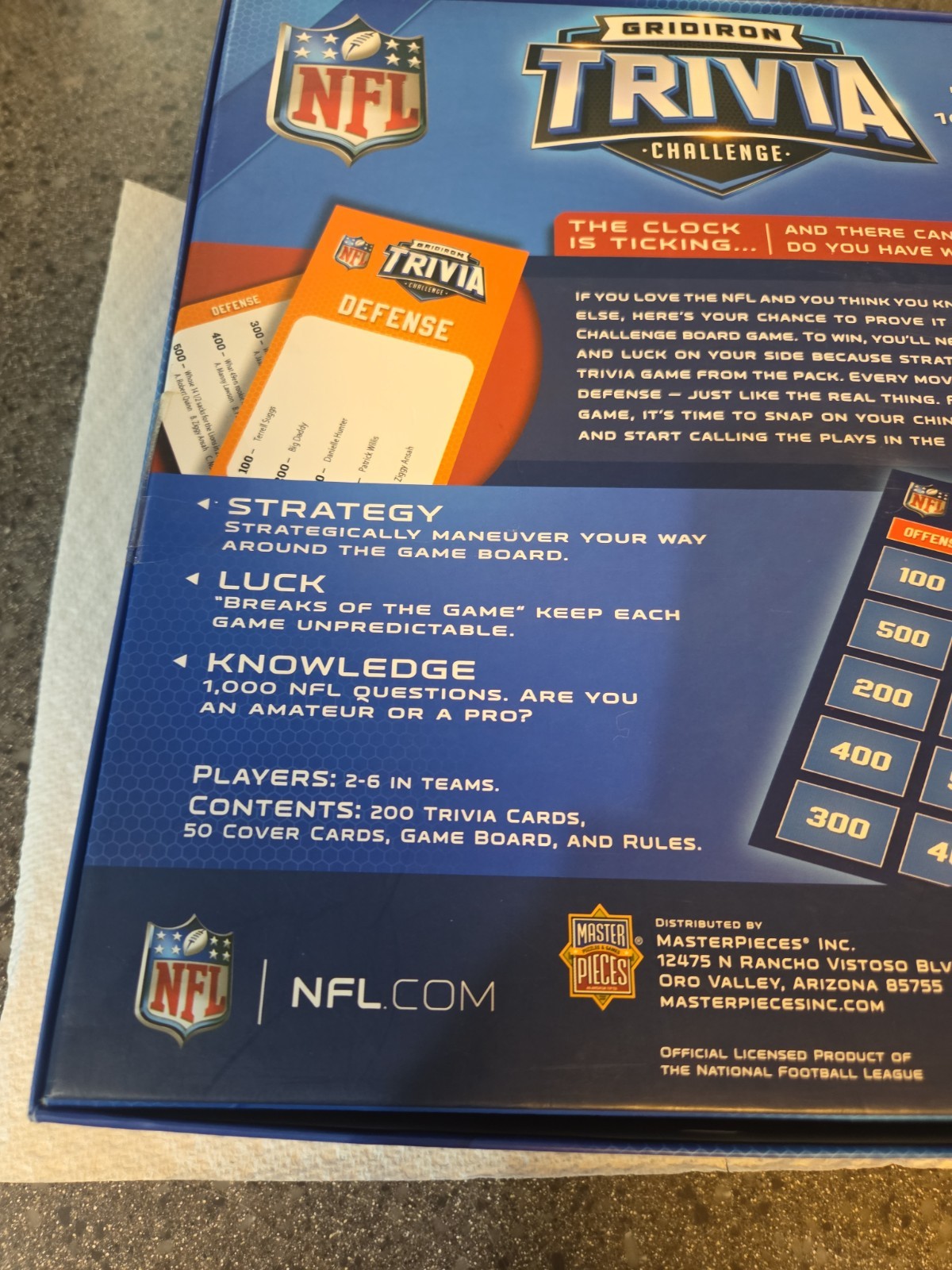 NFL Gridiron Trivia Challenge Ages 14+. Box Open But Brand New Never Played