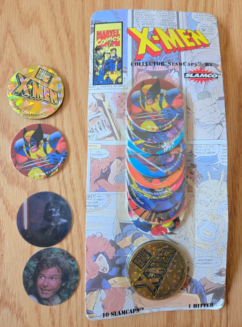 Vintage 1994 Slamco Marvel X-Men Pogs, Slammer, NIP, Plus Star Wars Pogs
