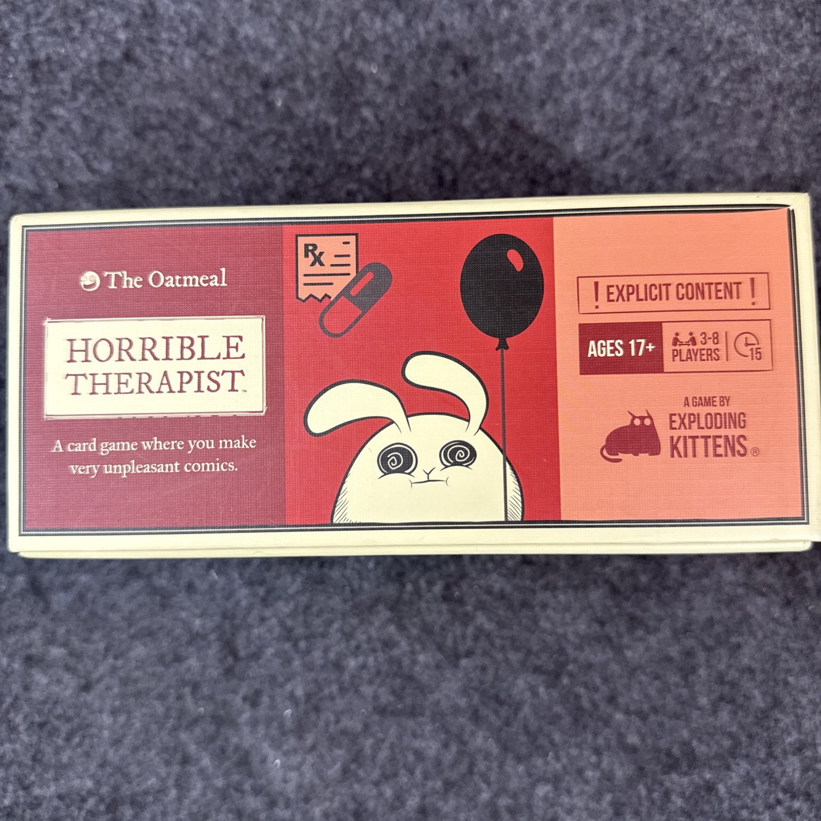 The Oatmeal Horrible Therapist Adult Card Game by Exploding Kittens – Open Box