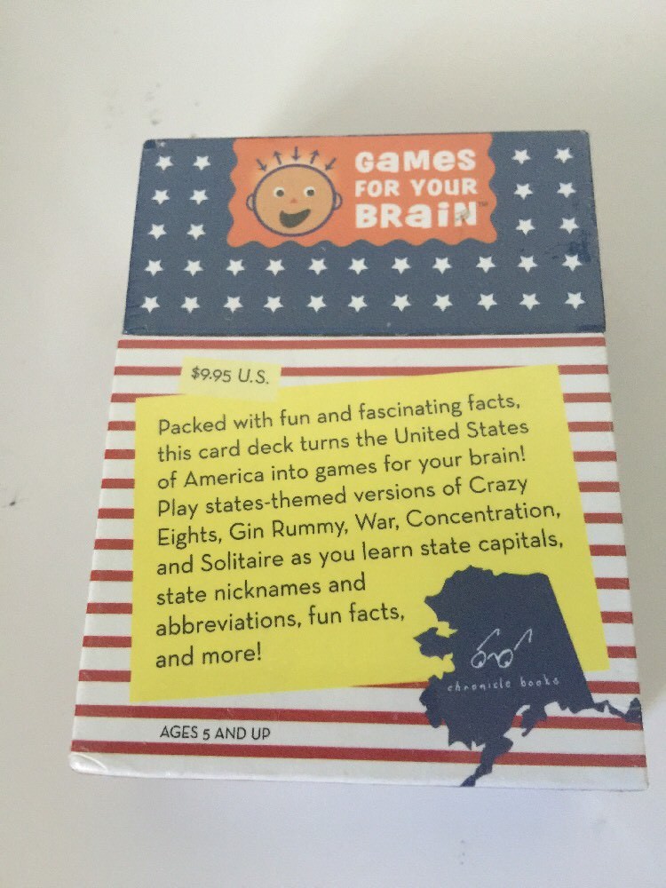 Games For Your Brain United States Card Game Crazy 8’s/War/Gin Rummy/Solitaire..