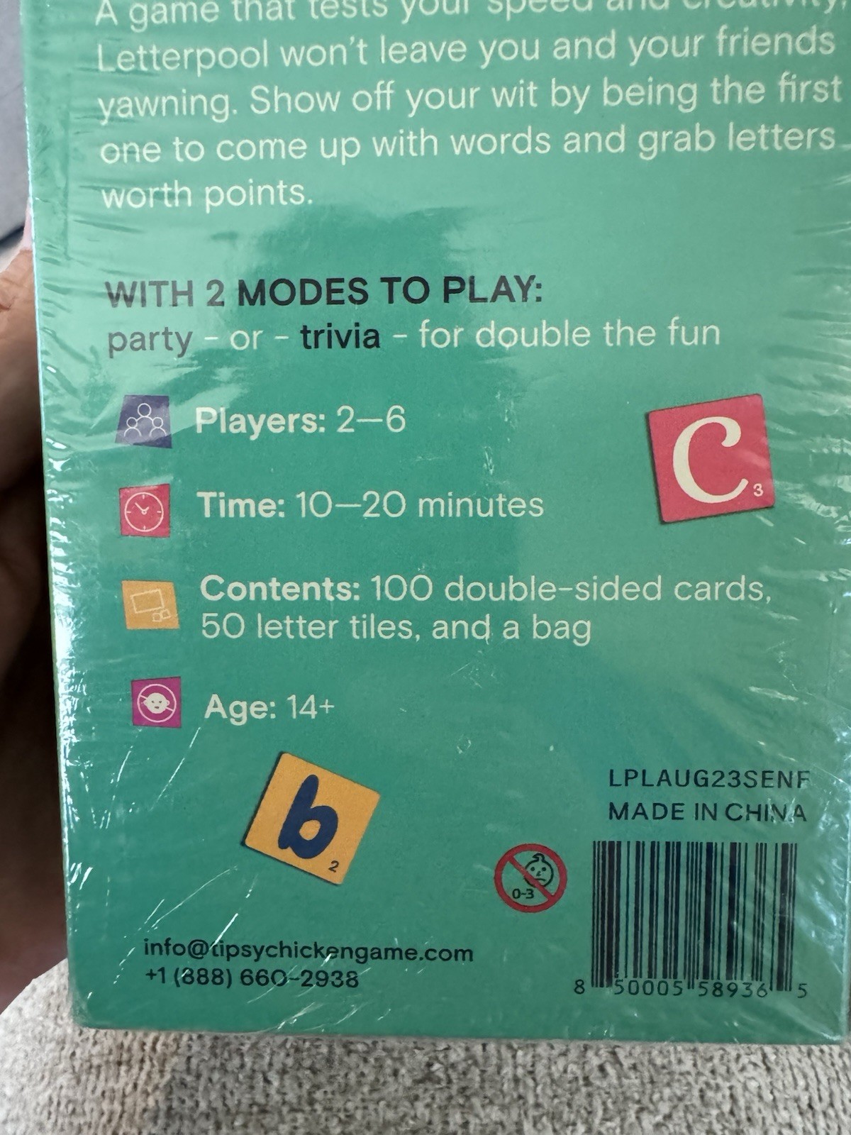 Letterpool: 2-6 Players Word Games for Adults, Family, Teens NEW Party Game