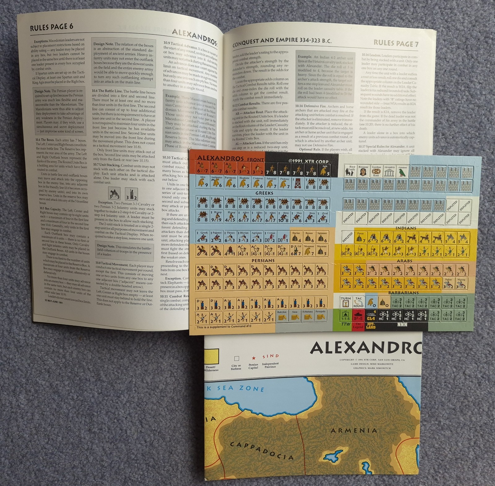 Command Magazine #10 w/game: Alexandros Conquest and Empire, Unpunched, XTR 1991