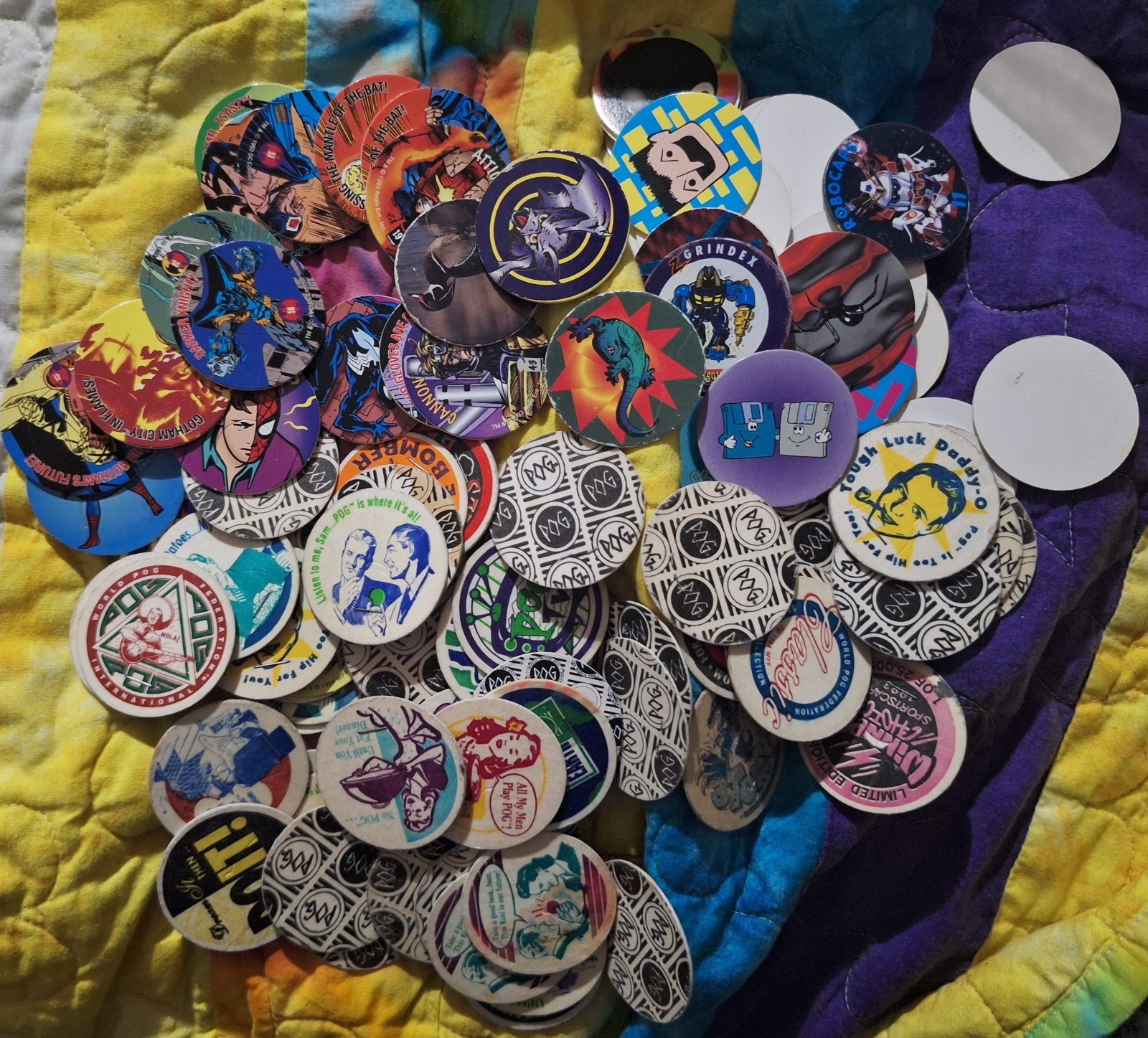 Vintage 90s Lot Of 127 POGS Brands Vary POGS,Dukies Kaps,SkyCaps,Blanks,Staples