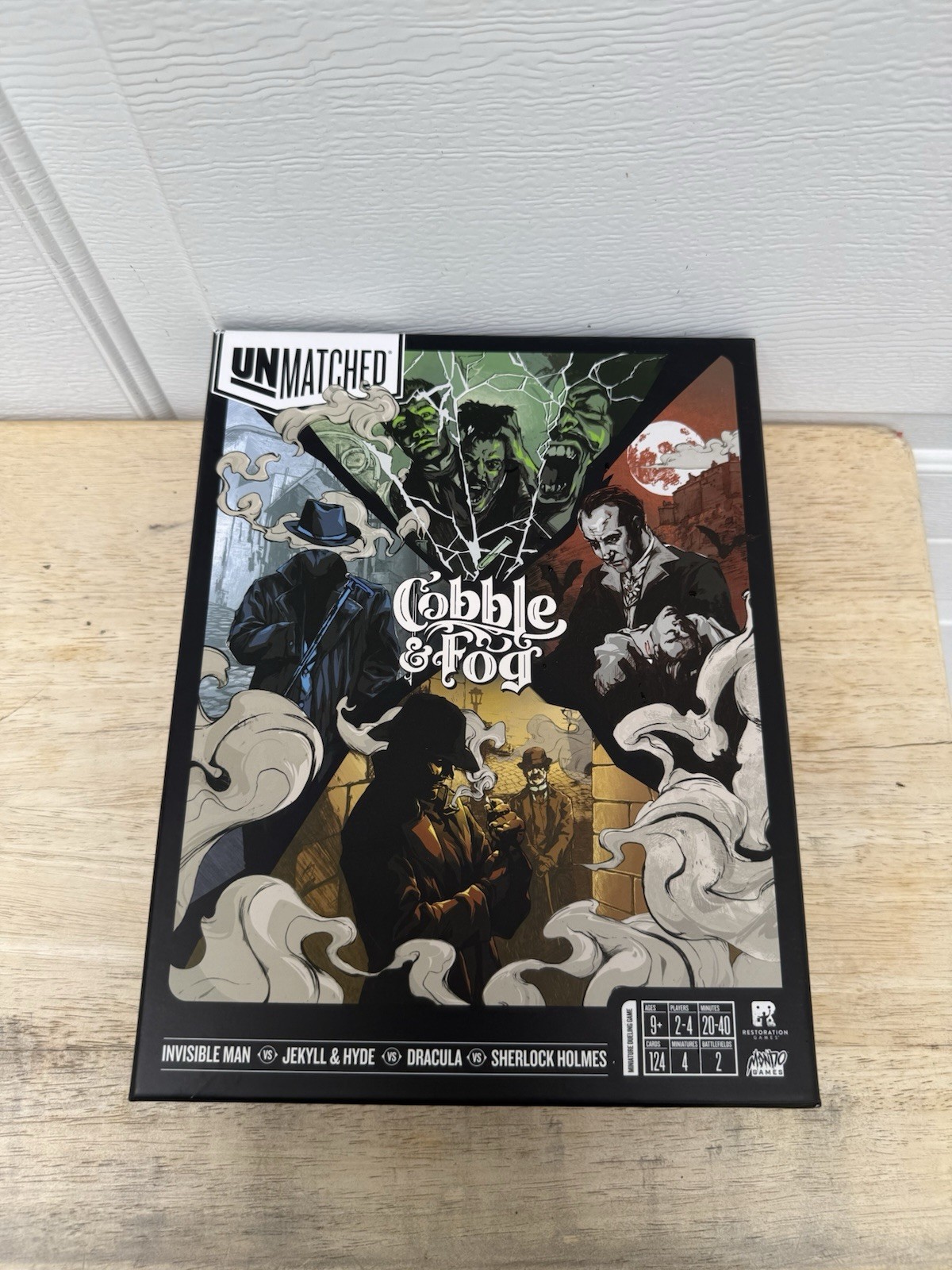 Unmatched – Cobble And Fog – 100% Complete – Board Game – Open Box -Unused Card