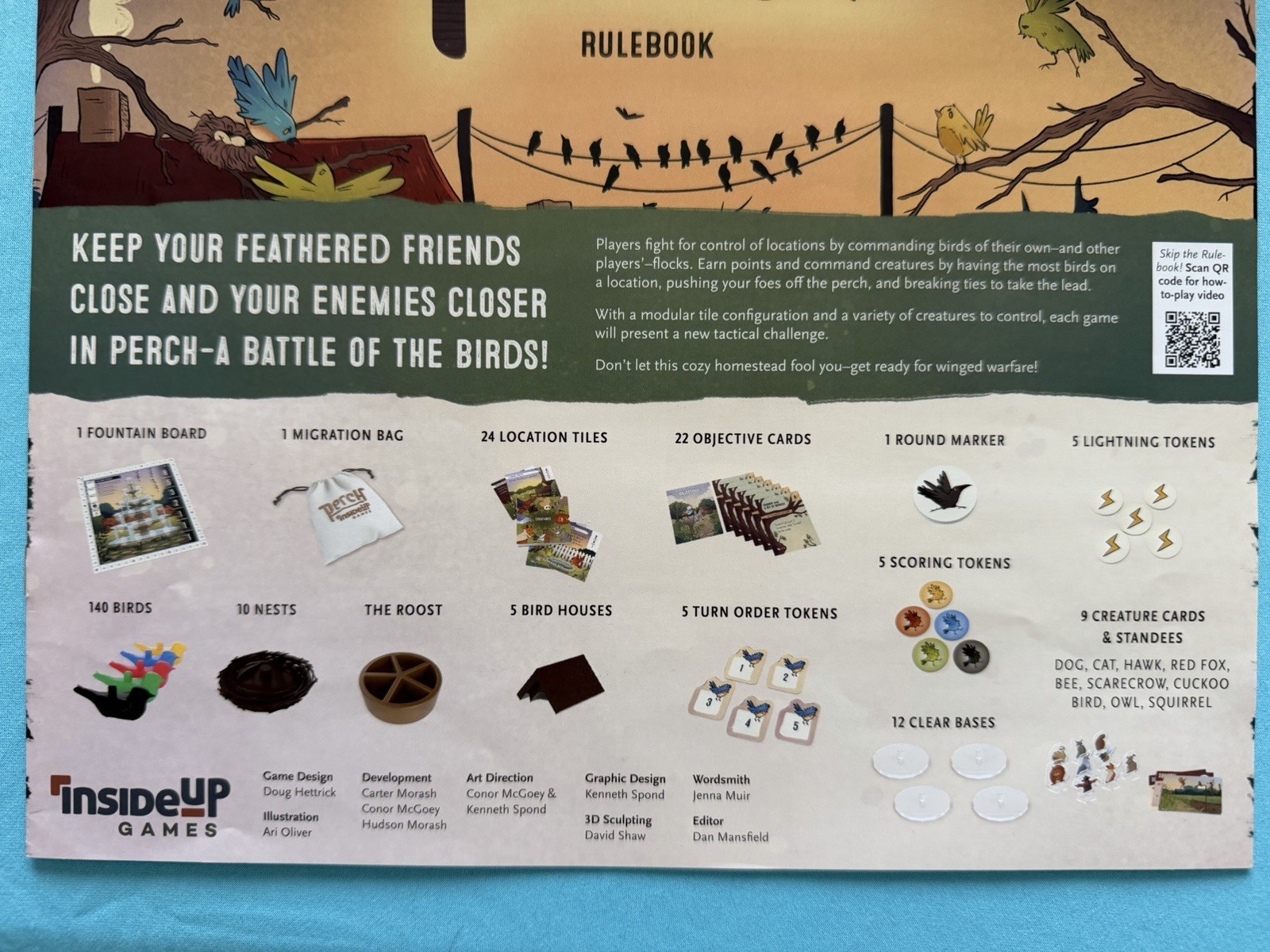 Perch Board Game w/ Expansion 2024 Inside Up Games by Doug Hettrick Complete!