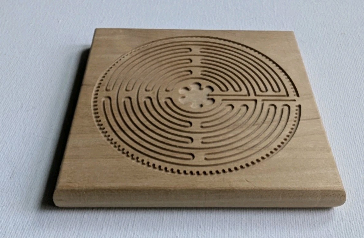 Wooden Finger Labyrinth For Meditation Relaxation 5″ Grace Cathedral iSpiritual