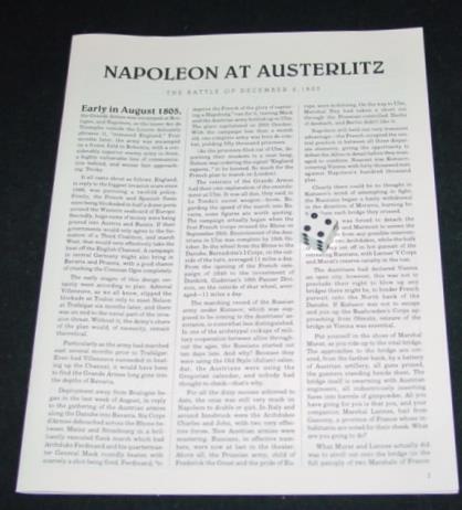 3W 1993 : NAPOLEON AT AUSTERLITZ game – 2nd Edition (UNPUNCHED)