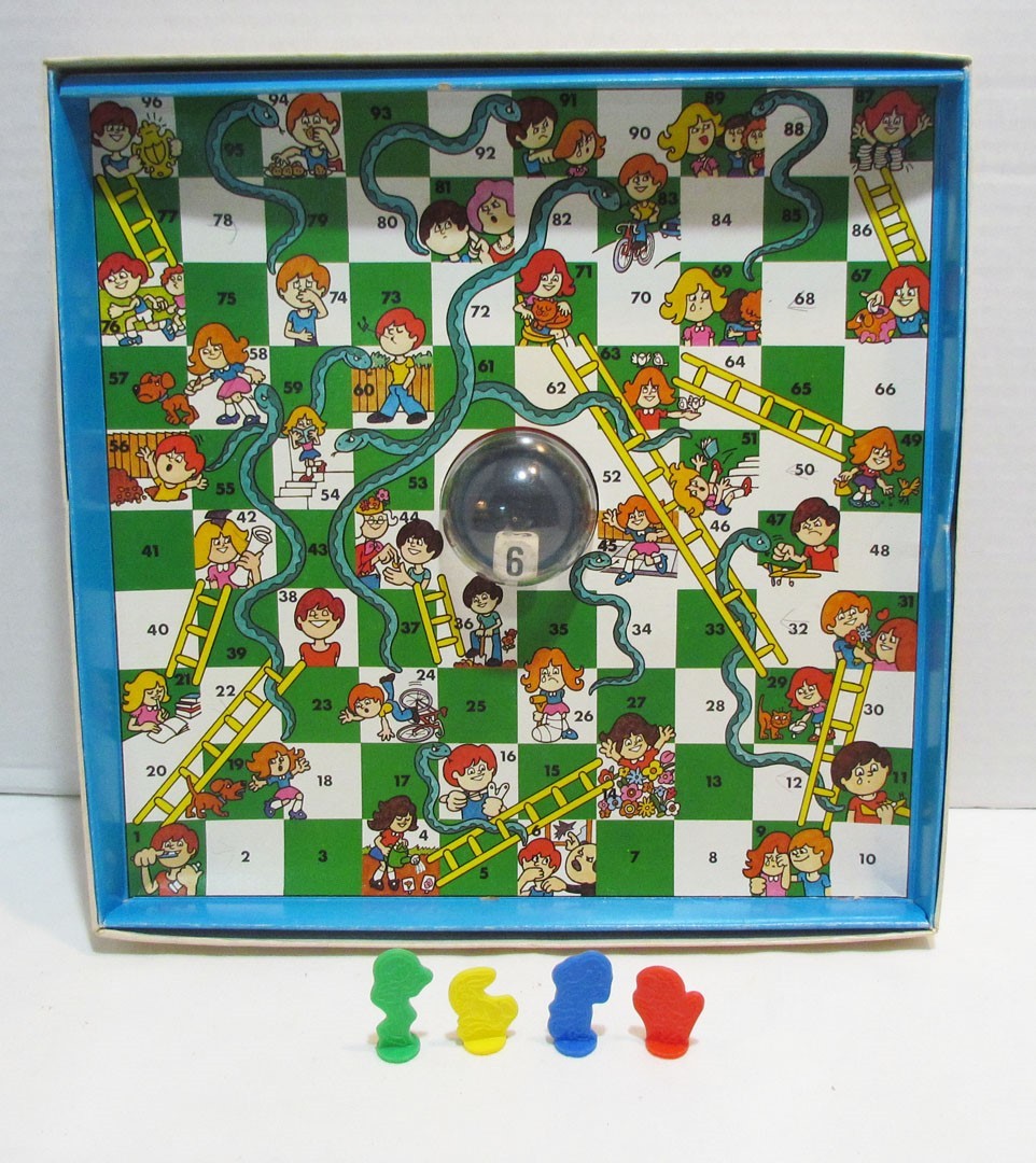 POP O MATIC SNAKES & LADDERS GAME PETER PAN PLAYTHINGS ENGLAND VINTAGE POPOMATIC