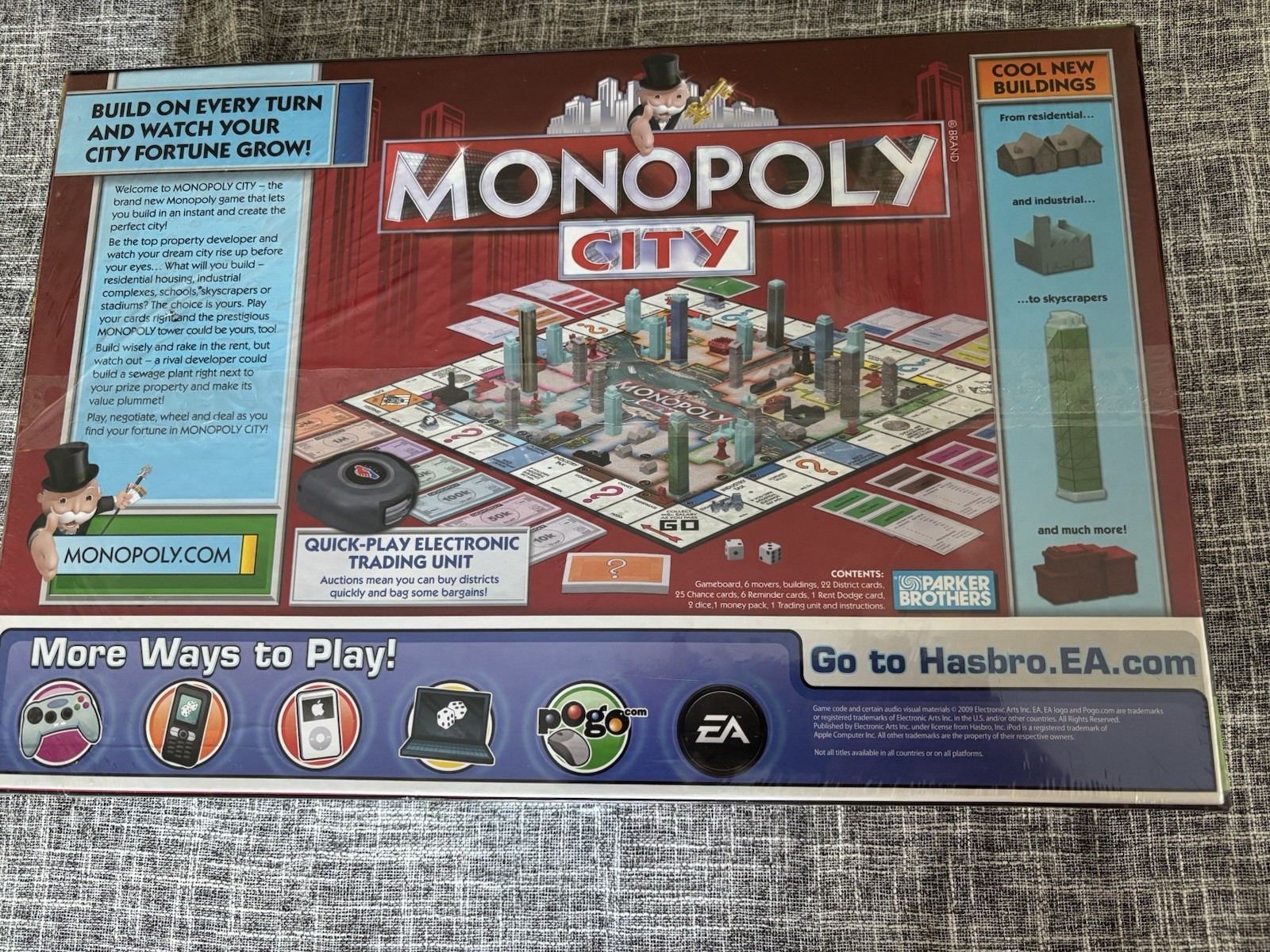 Monopoly City 3D Buildings Board Game Hasbro 2009 Sealed New
