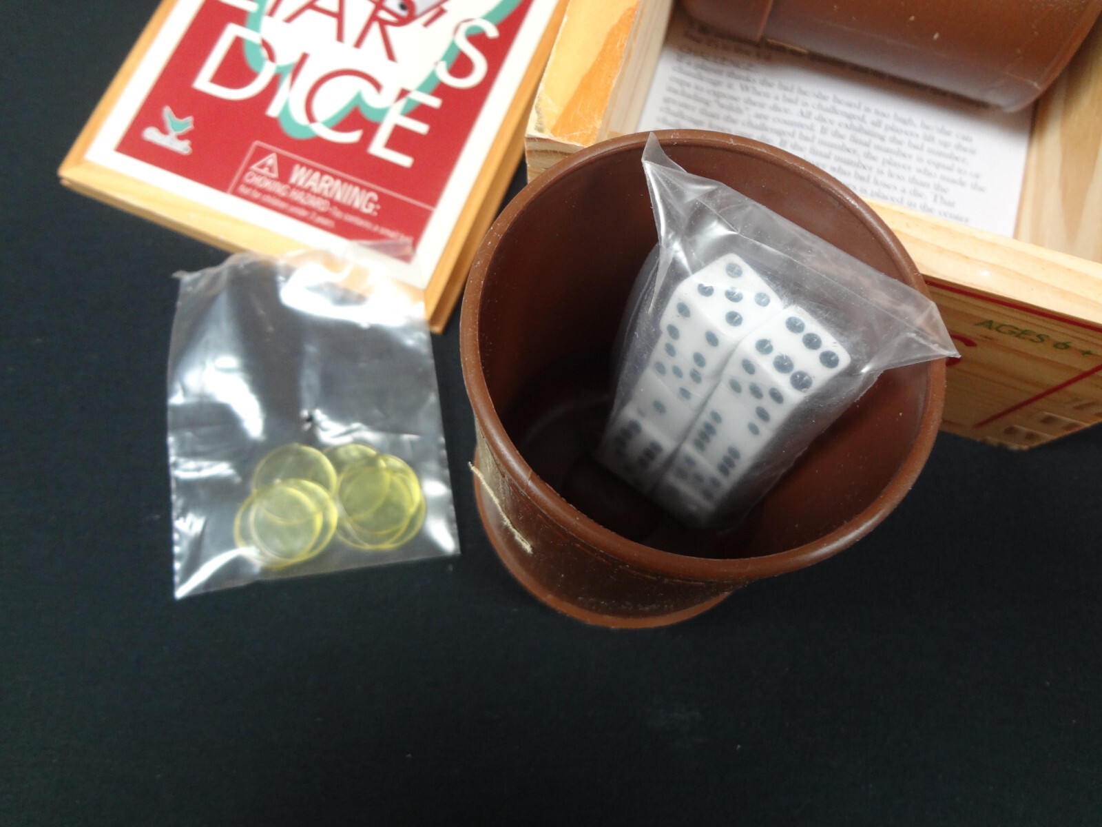 Cardinal Games Liars Dice In Wood Box Retro Game collectable – new open box