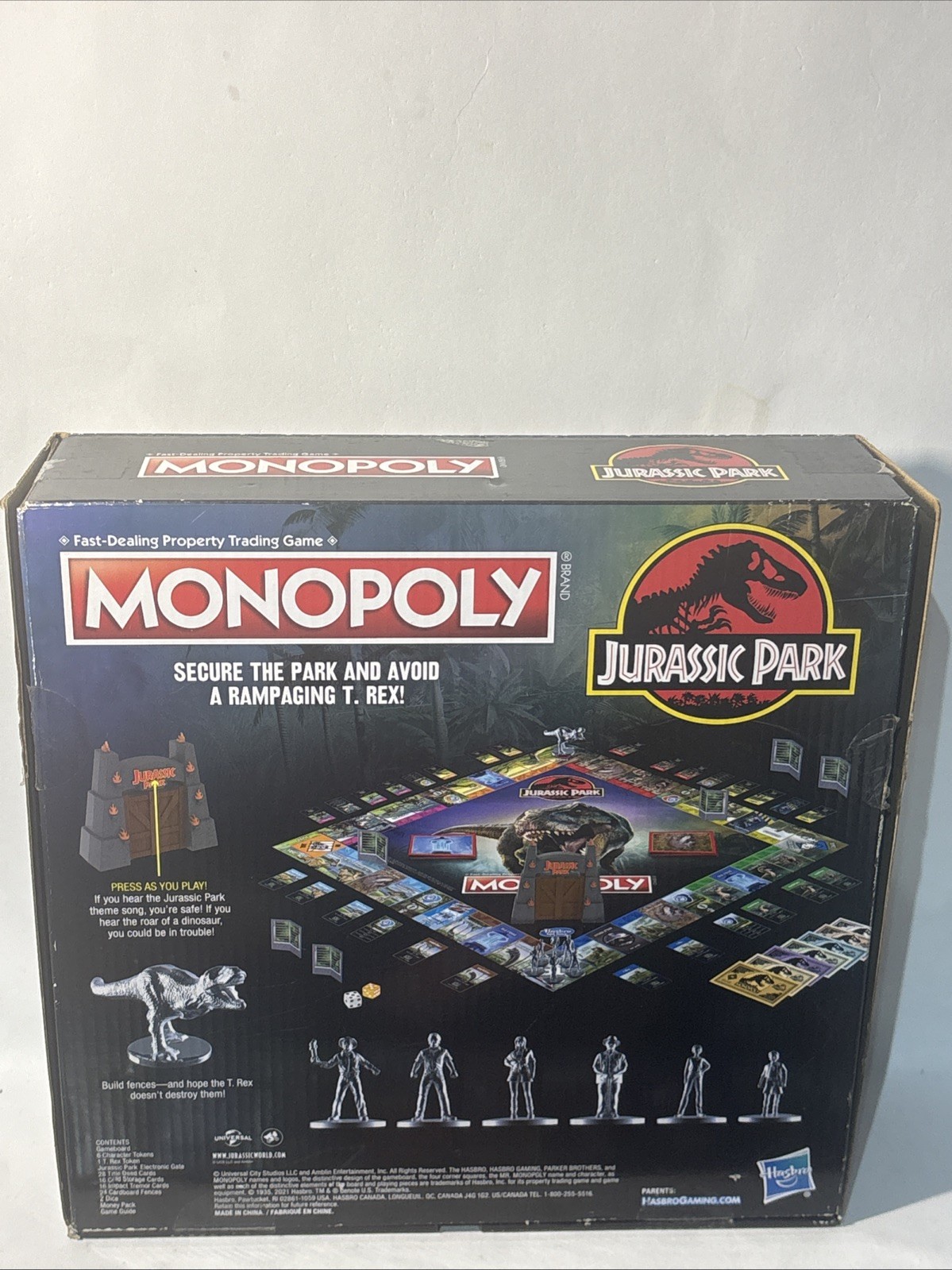 Parker Bros Hasbro Monopoly 2021 Jurassic Park Board Game MISSING INSTRUCTIONS