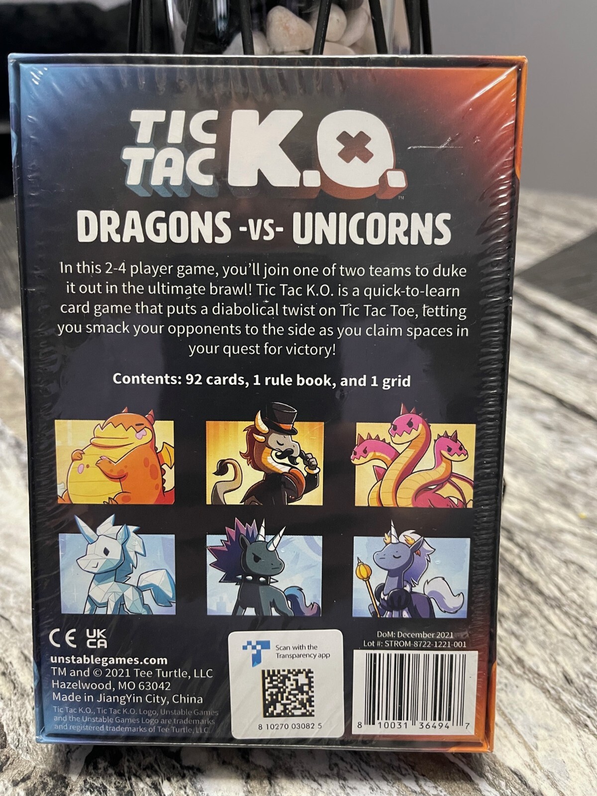 UNSTABLE GAMES TIC TAC KO DRAGONS VS UNICORNS CARD GAME – SEALED