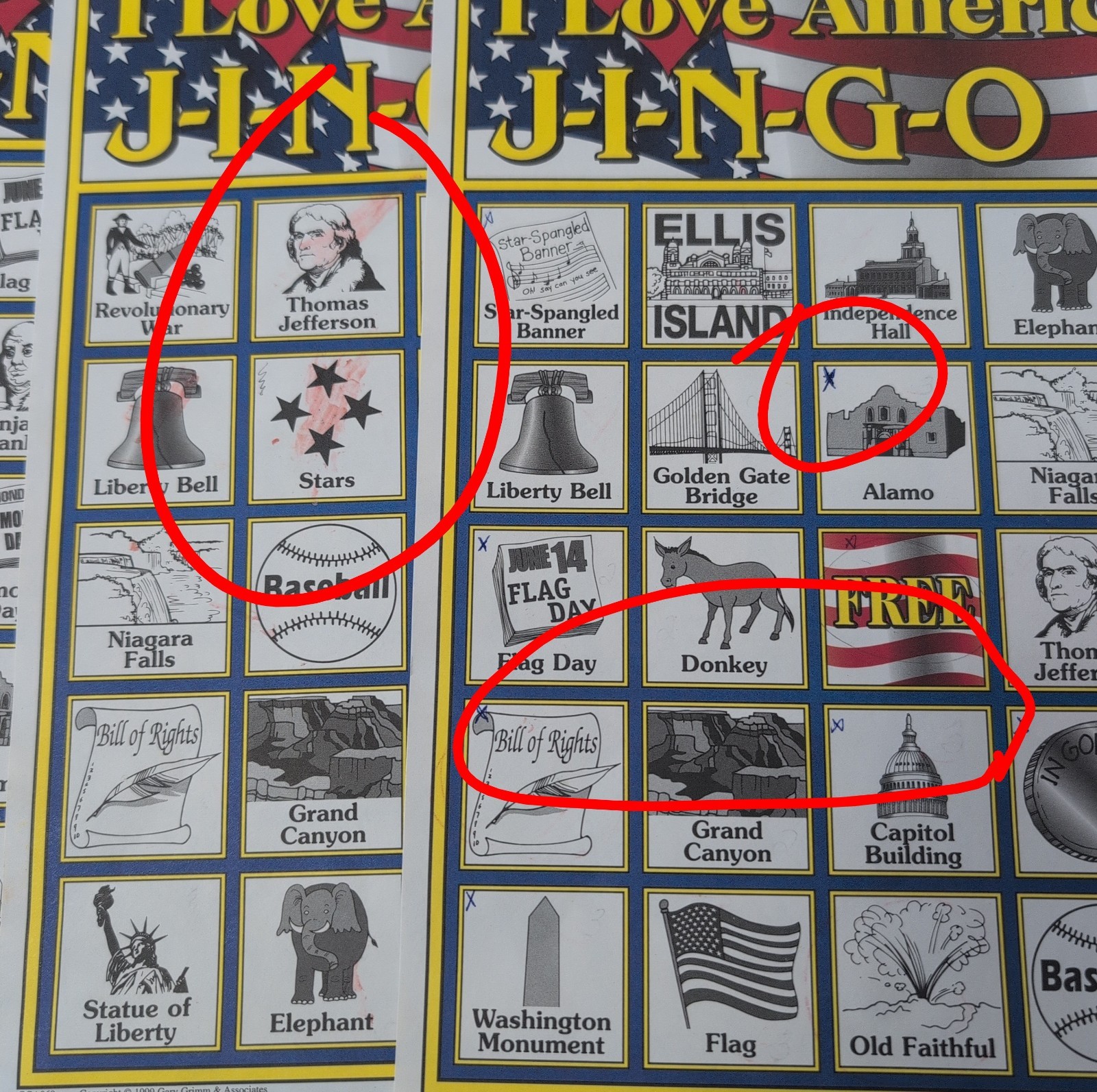 Lot of 6 JINGO Bingo Educational Presidential, American, Middle East *INCOMPLETE