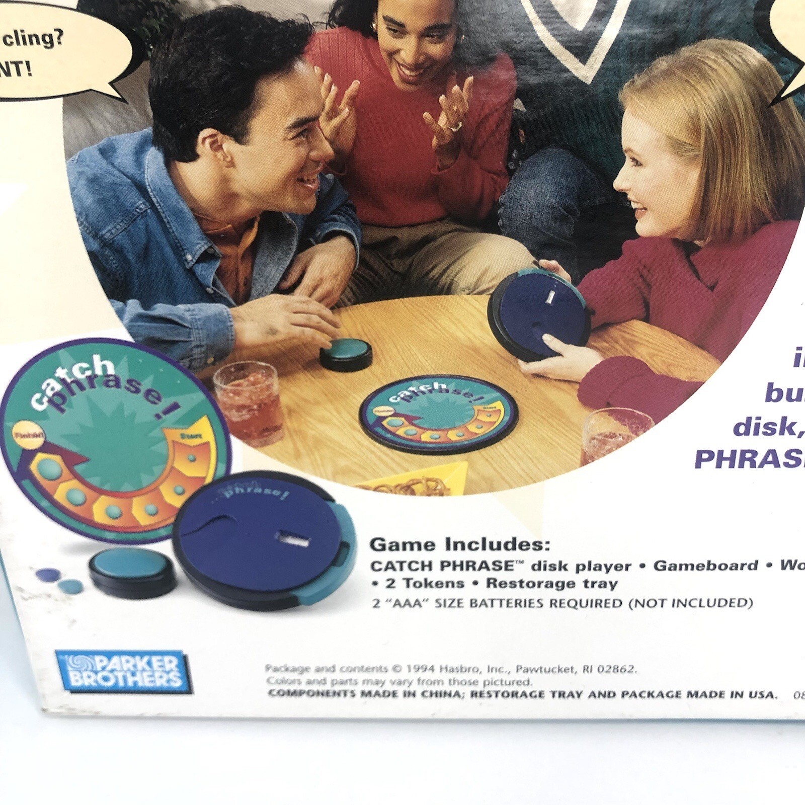 Catch Phrase Board Game Parker Brothers Vintage 1994 Works Missing 2 Discs