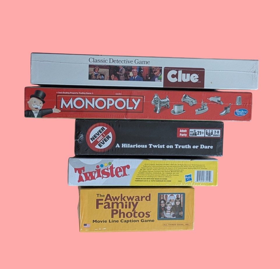 Bundle Of 5 Family Night Board Games Brand New Still In Plastic.