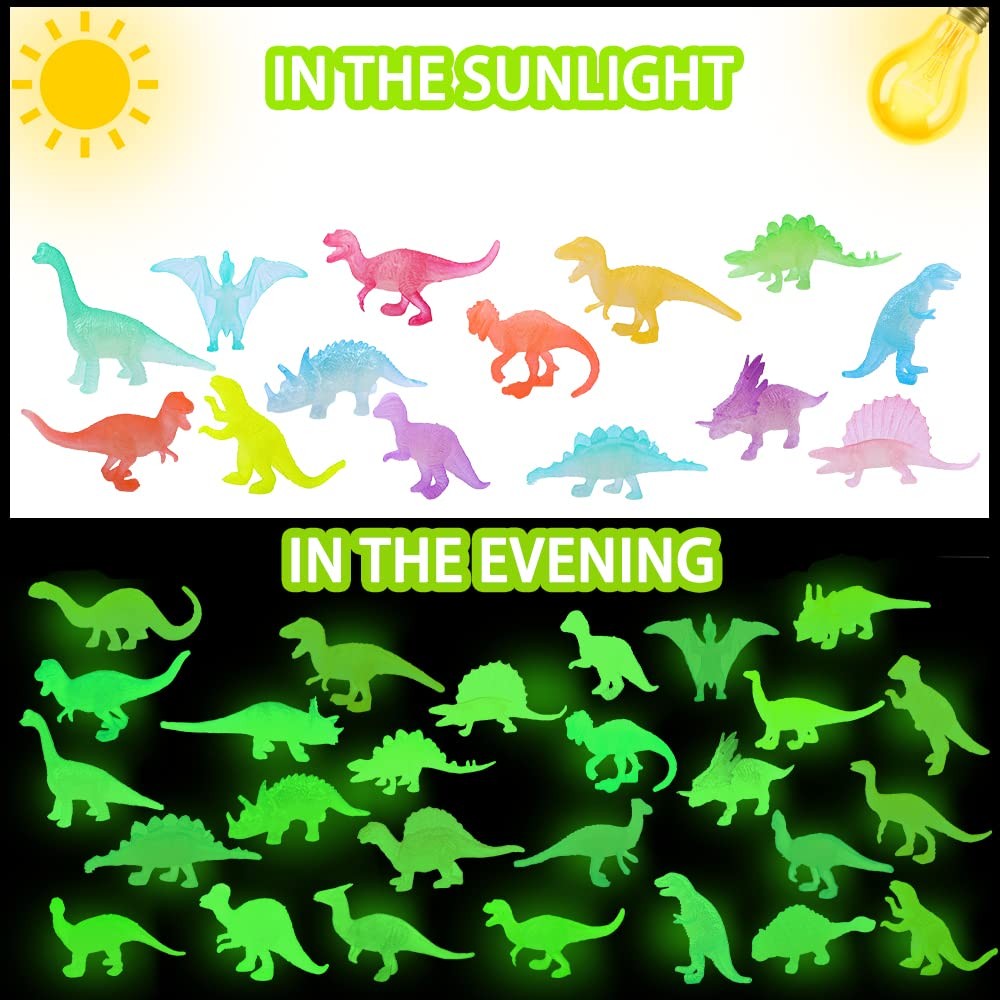Easter Eggs 28PCS Glow in Dark Dinosaur Toys Mini Plastic Led YUJUN Prefilled