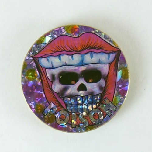 1/4″ Thick 2.5oz Heavy Brass Double Sided Pogs Slammer Poison Skull Ying Yang