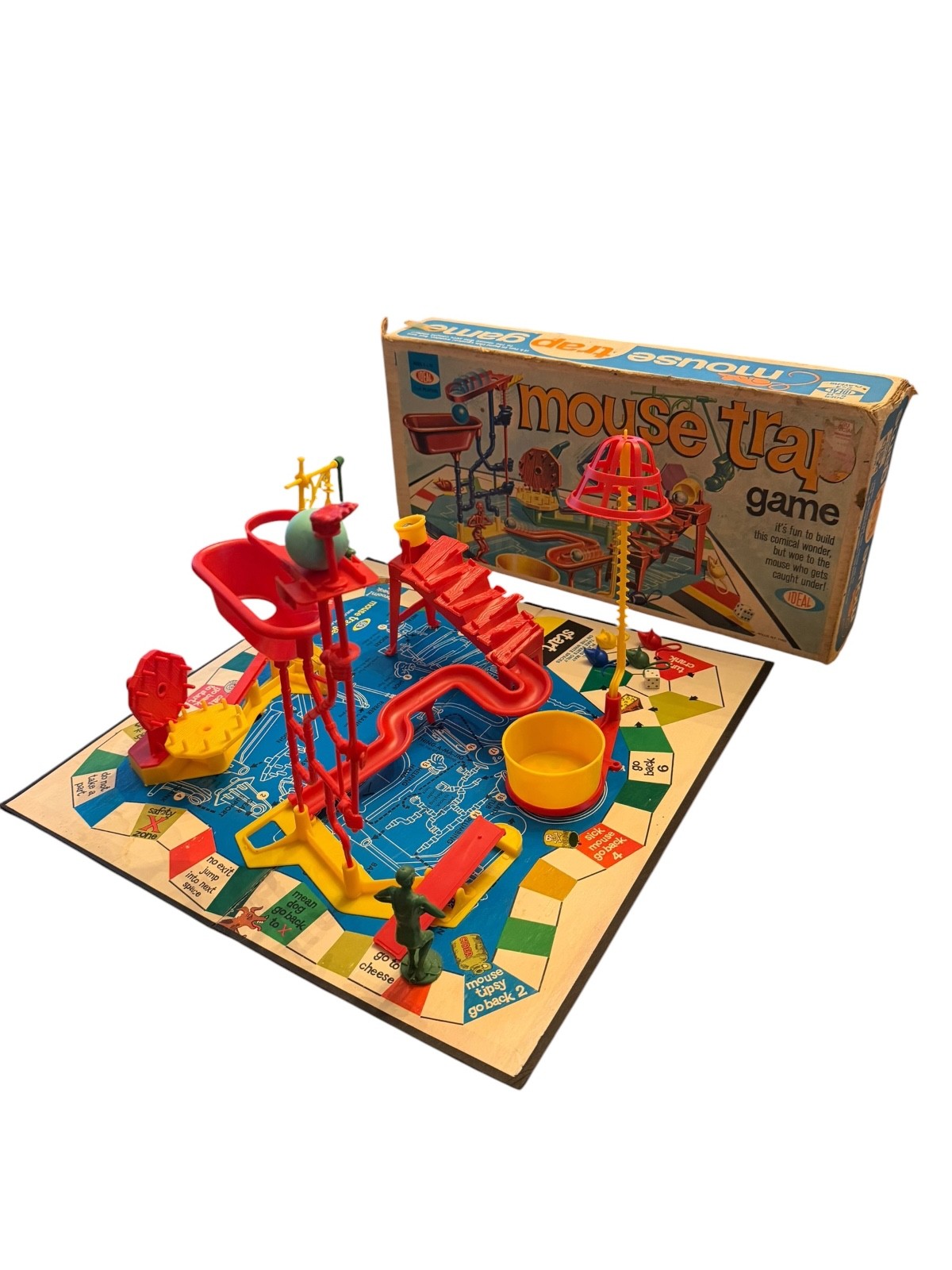 Vintage Mouse Trap Game Ideal Complete Trap Action Board Game w Box 1970s