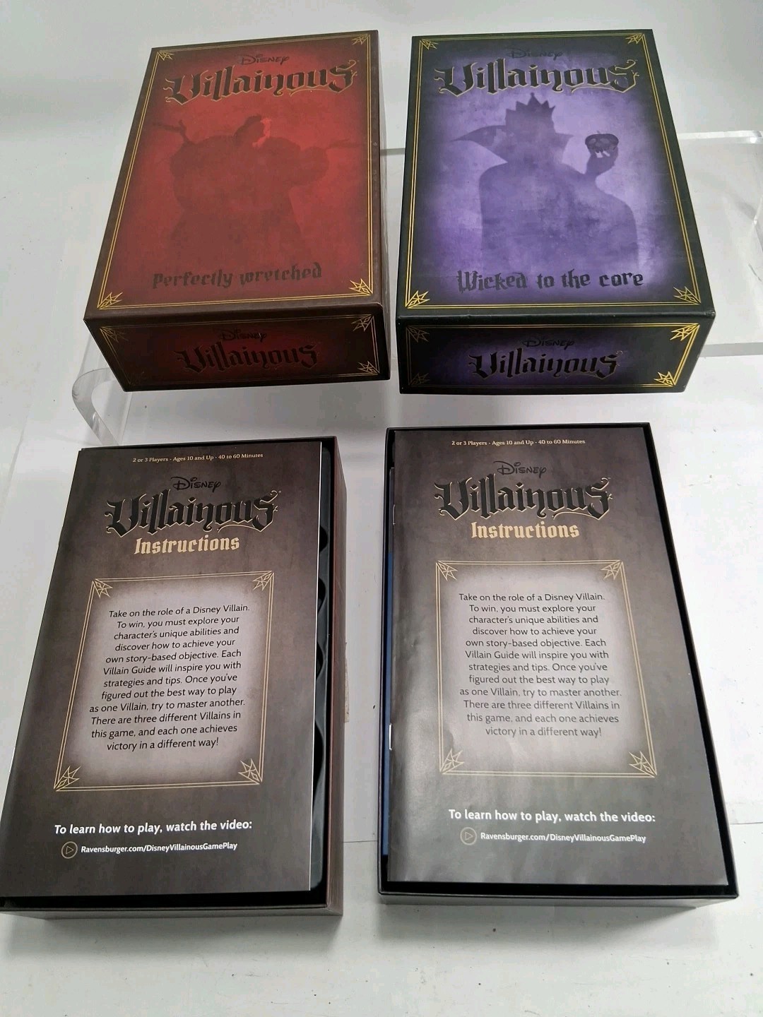 2 Disney Villainous Board Games Pretty Wicked & Wicked To The Core Read Descript