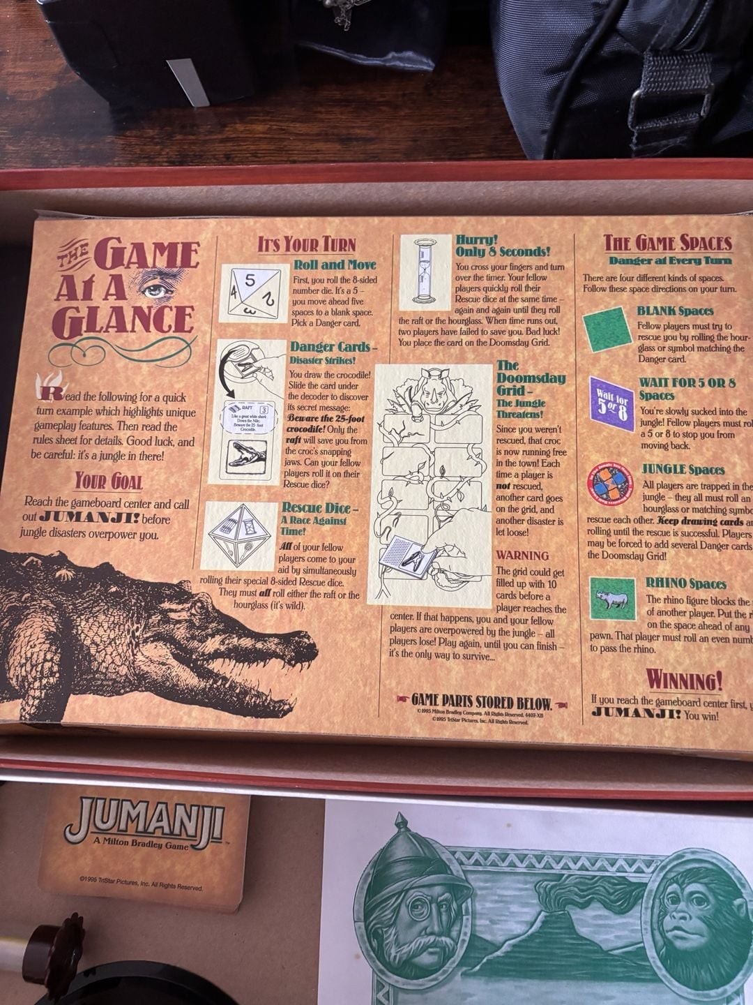 Vintage Jumanji Board Game 1995 Milton Bradley Original Edition
