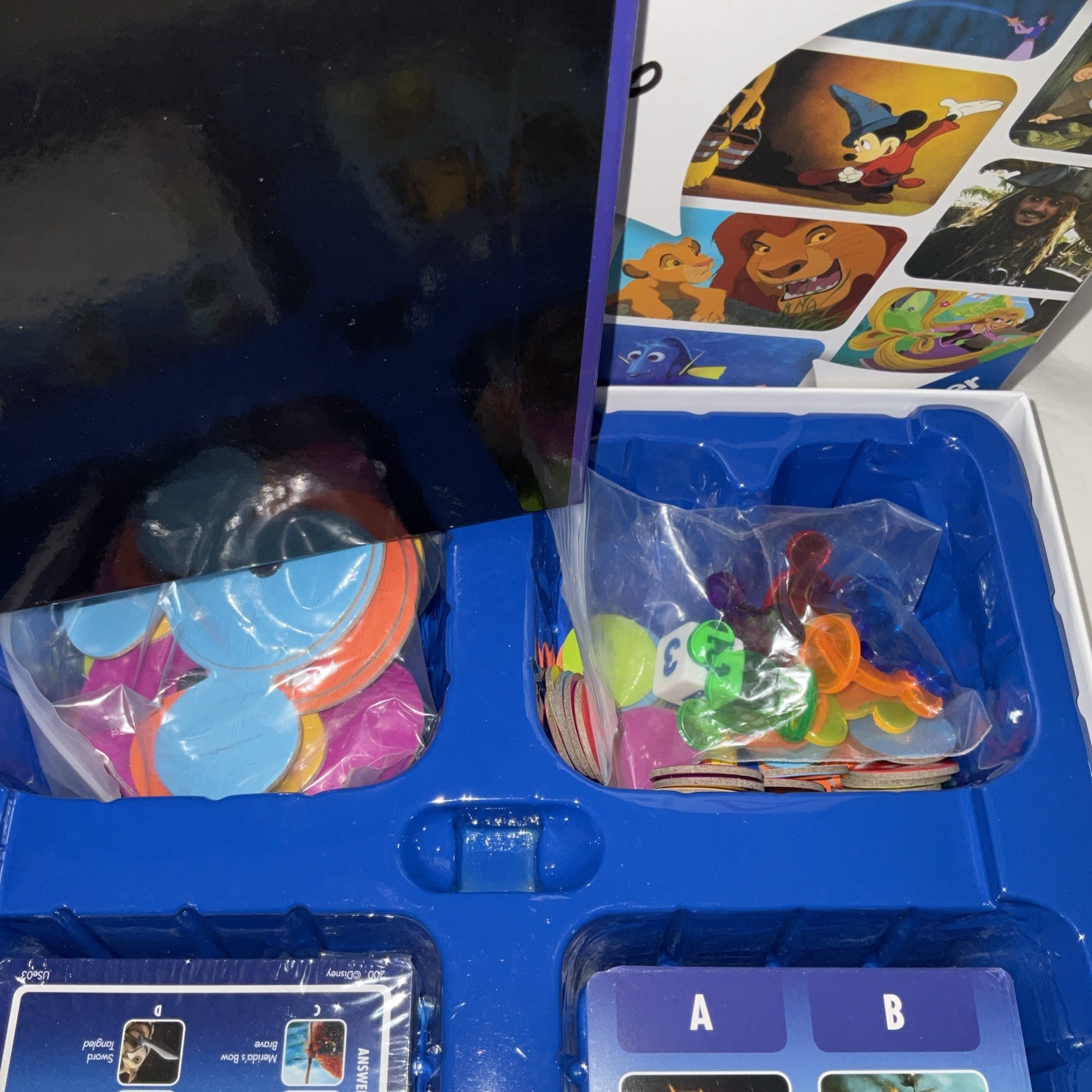 2 Disney Themed Trivia Games Color Brain & PIctopia EUC Ravensburger& Big Potato