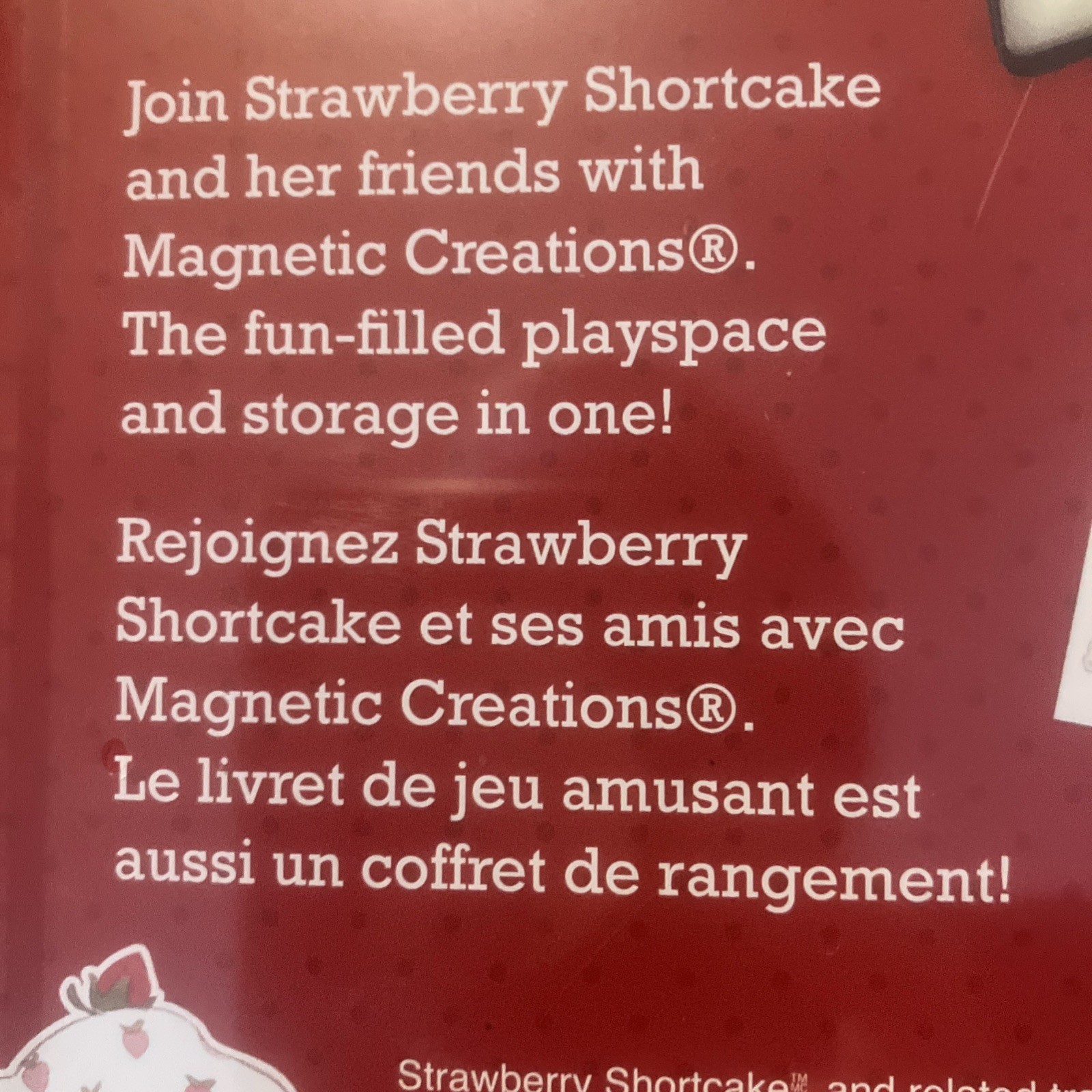 Strawberry Shortcake Magnetic Game Collectible Storage Tin 40 Magnet Pieces