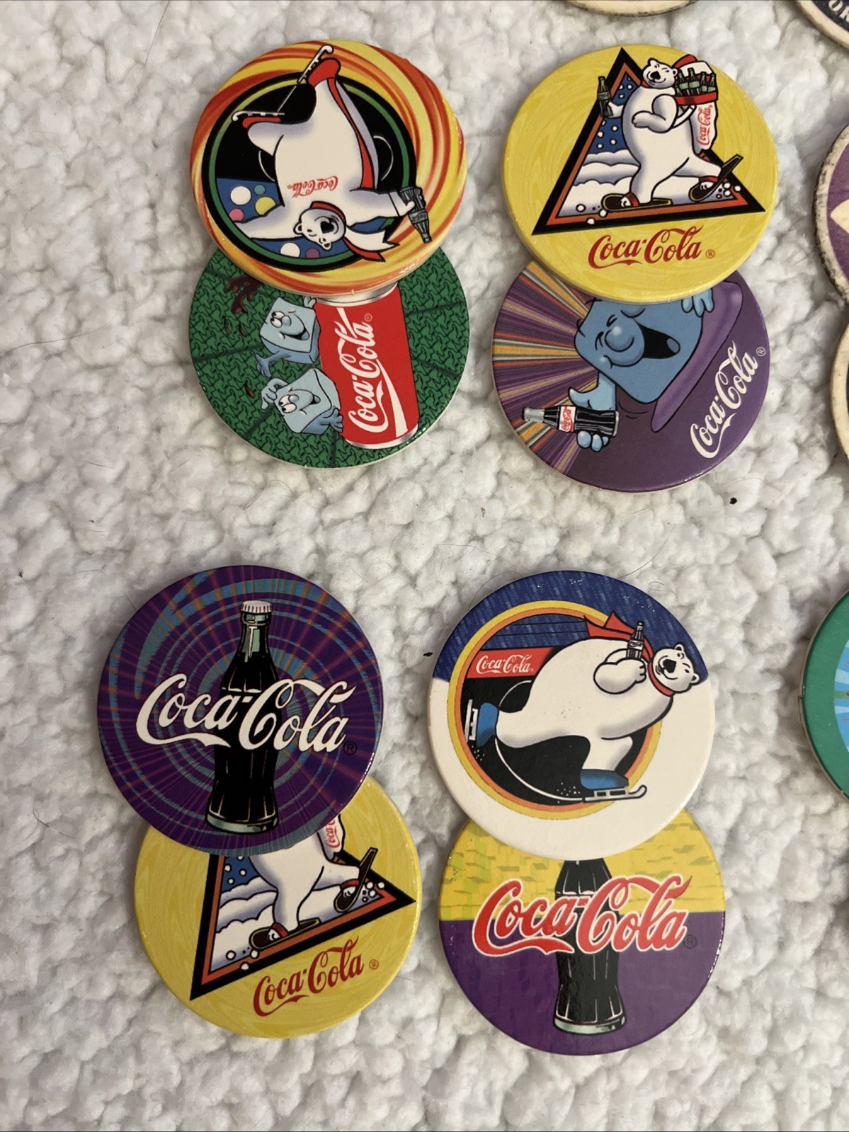 30 Pogs 1994 The World Pog Federation Coca Cola Logitech Icee Slammer